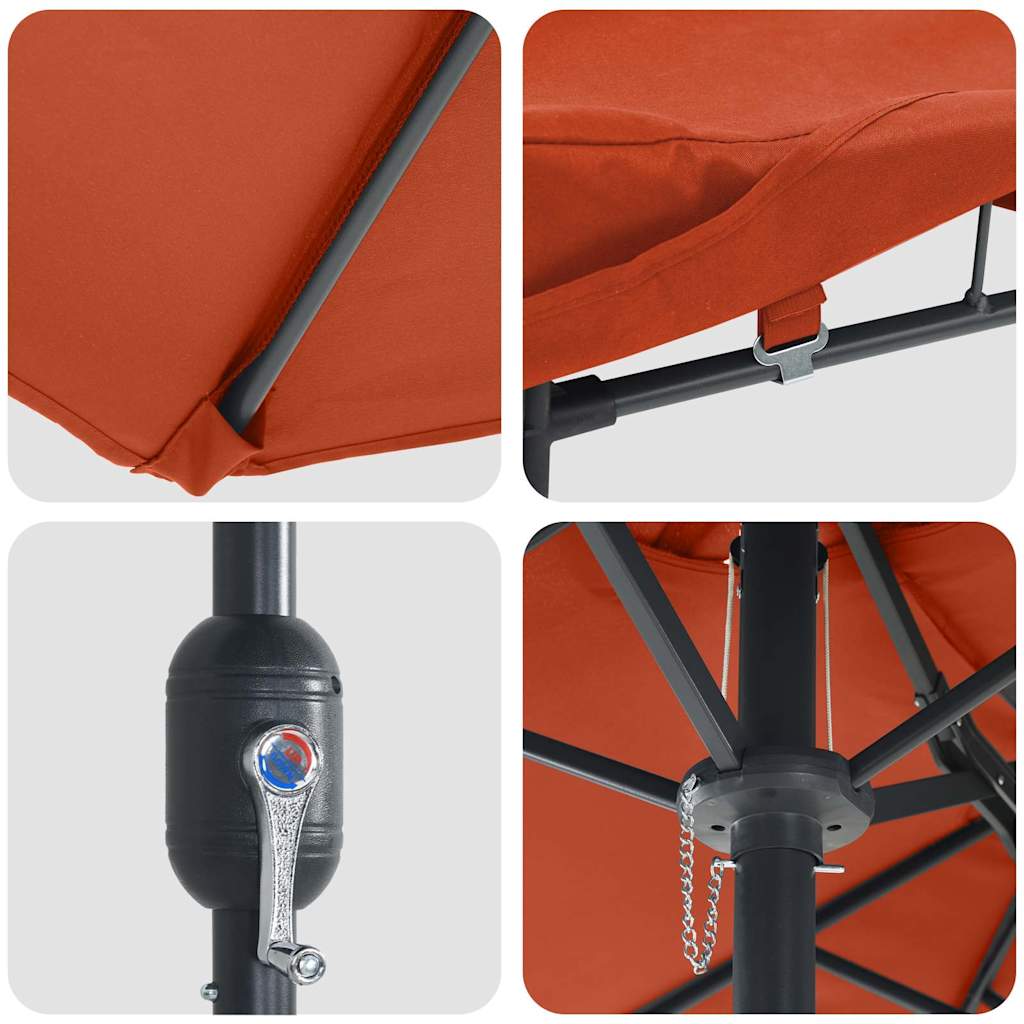 Garden Parasol Terracotta 385 x 209 x 244 cm