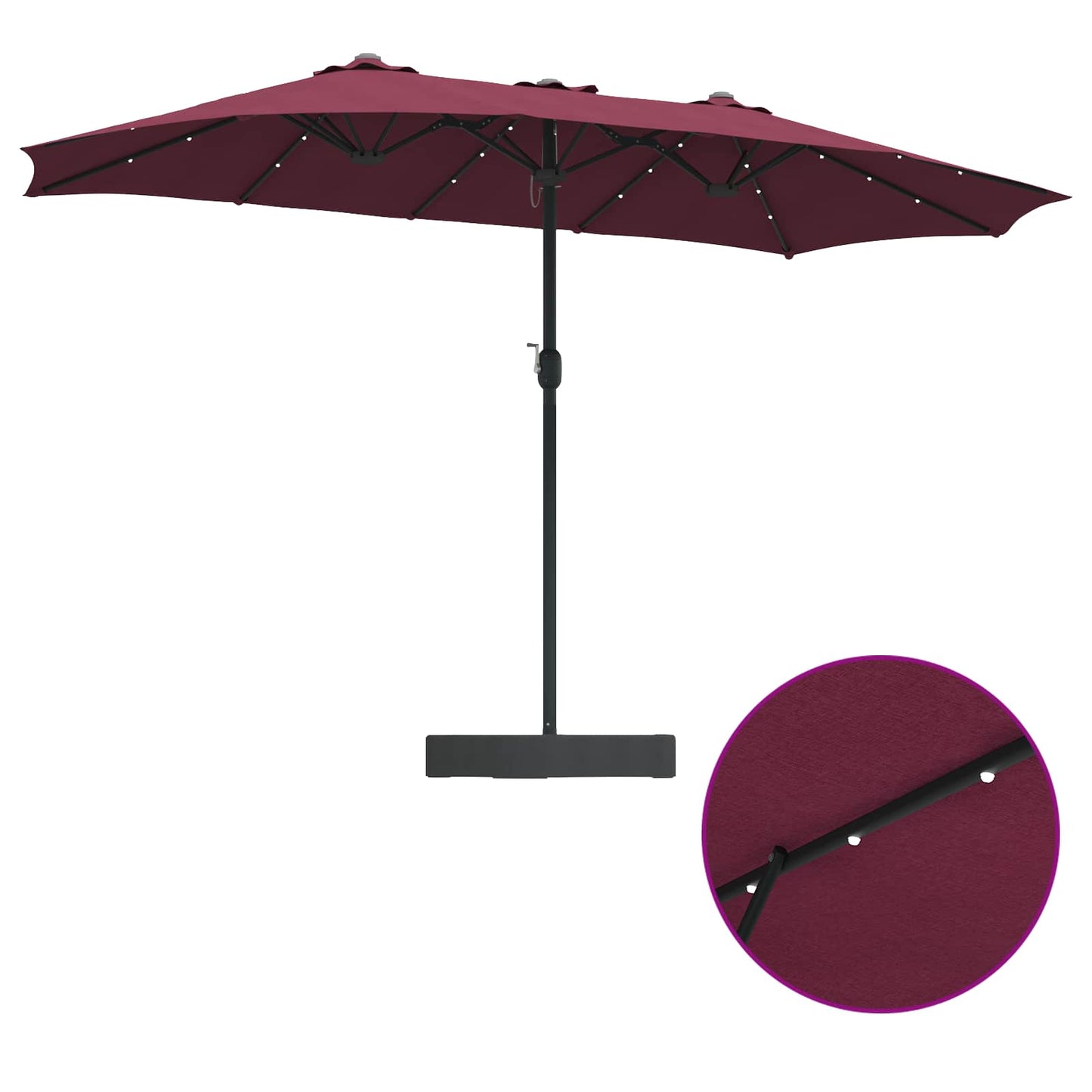 Garden Parasol Bordeaux Red 385 x 209 x 244 cm Polyester