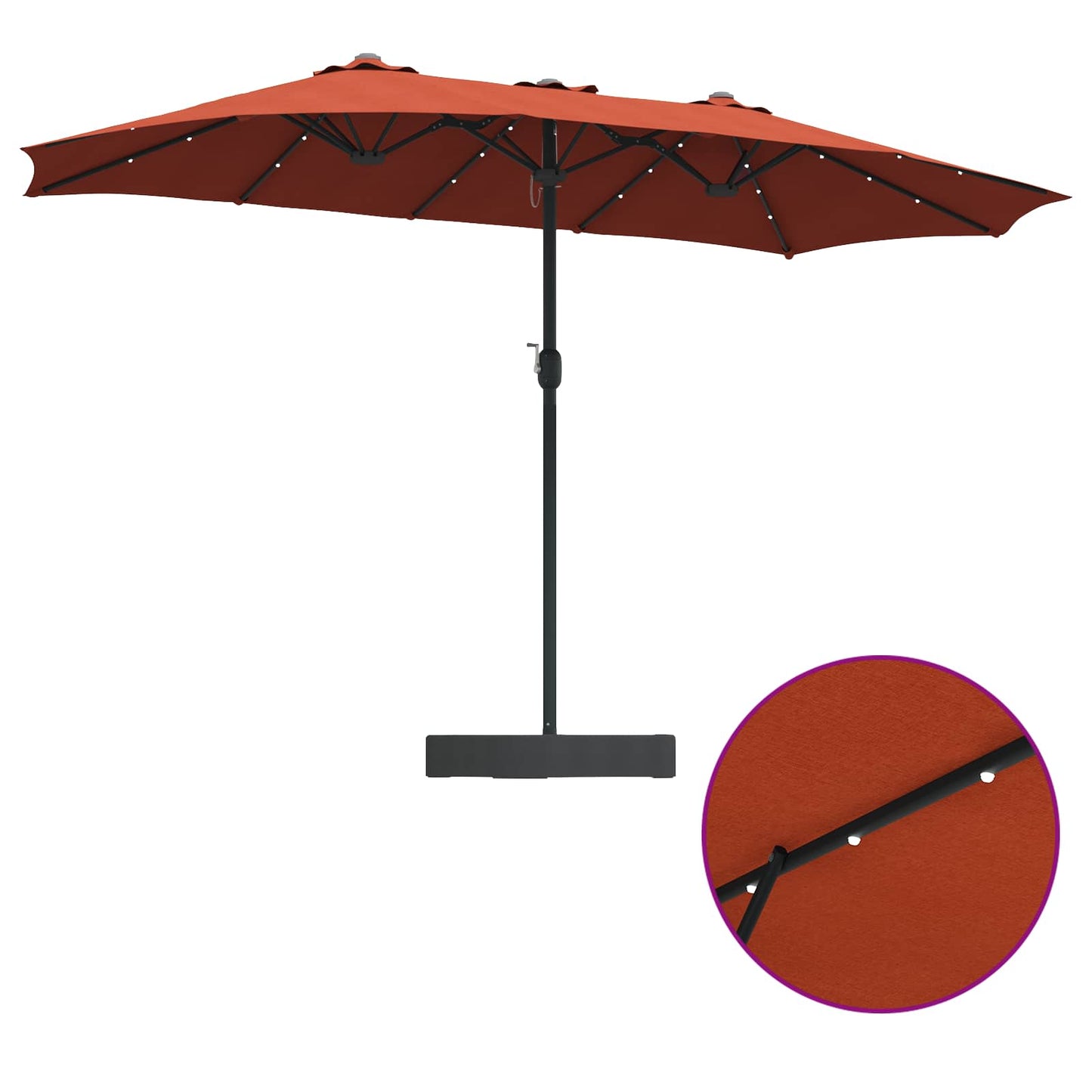 Garden Parasol Terracotta 385 x 209 x 244 cm Polyester