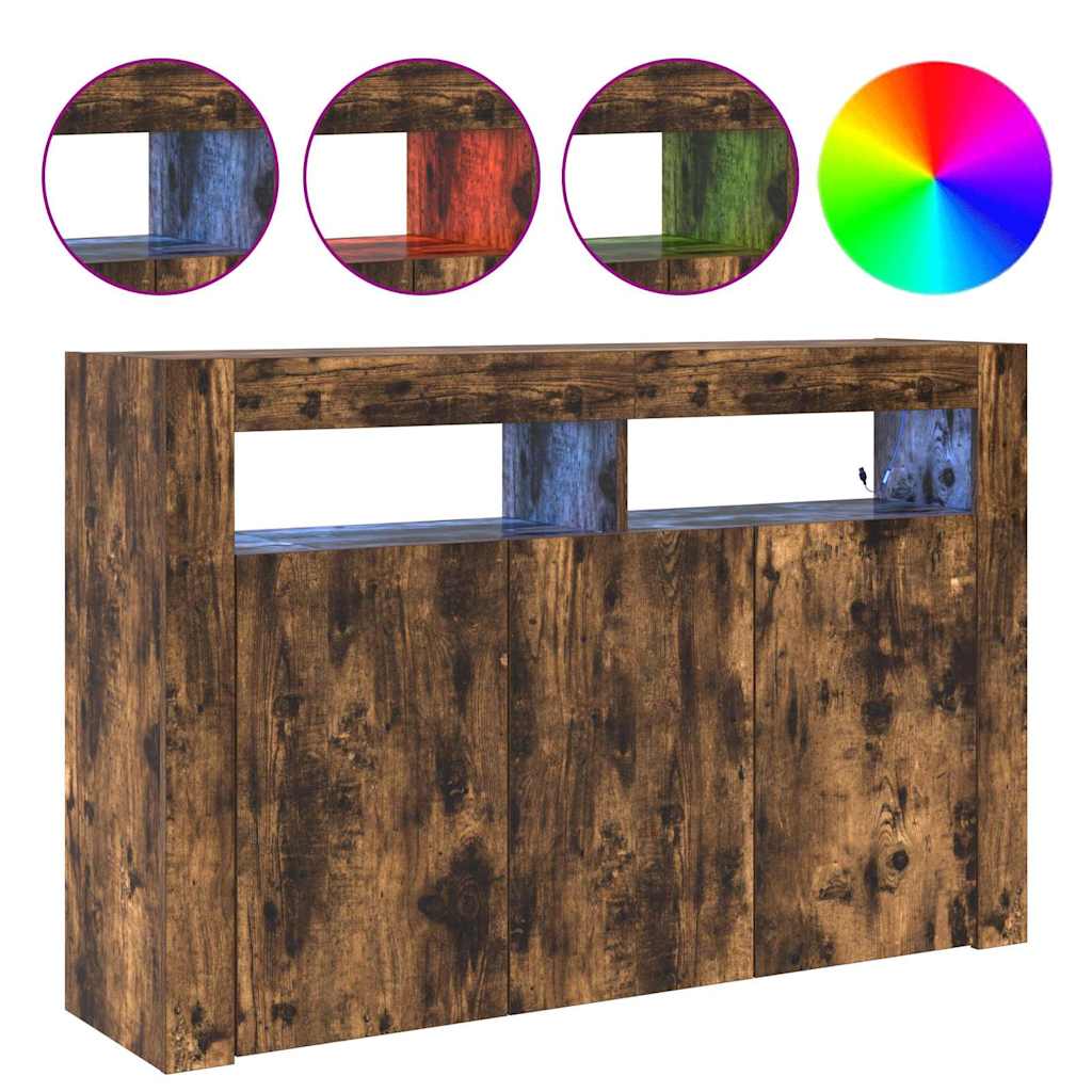 Sideboard Smoked Oak 116 x 30 x 75 cm Engineered Wood