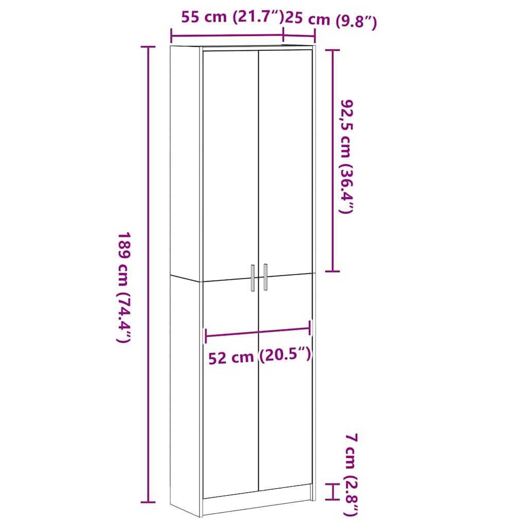 Wardrobe Artisan Oak 55 x 25 x 189 cm