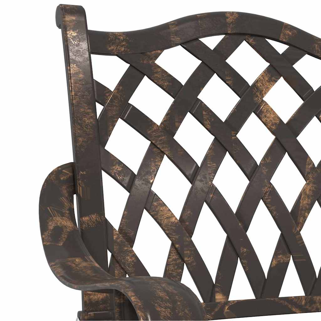 Garden Chair 2 pcs Bronze Aluminium