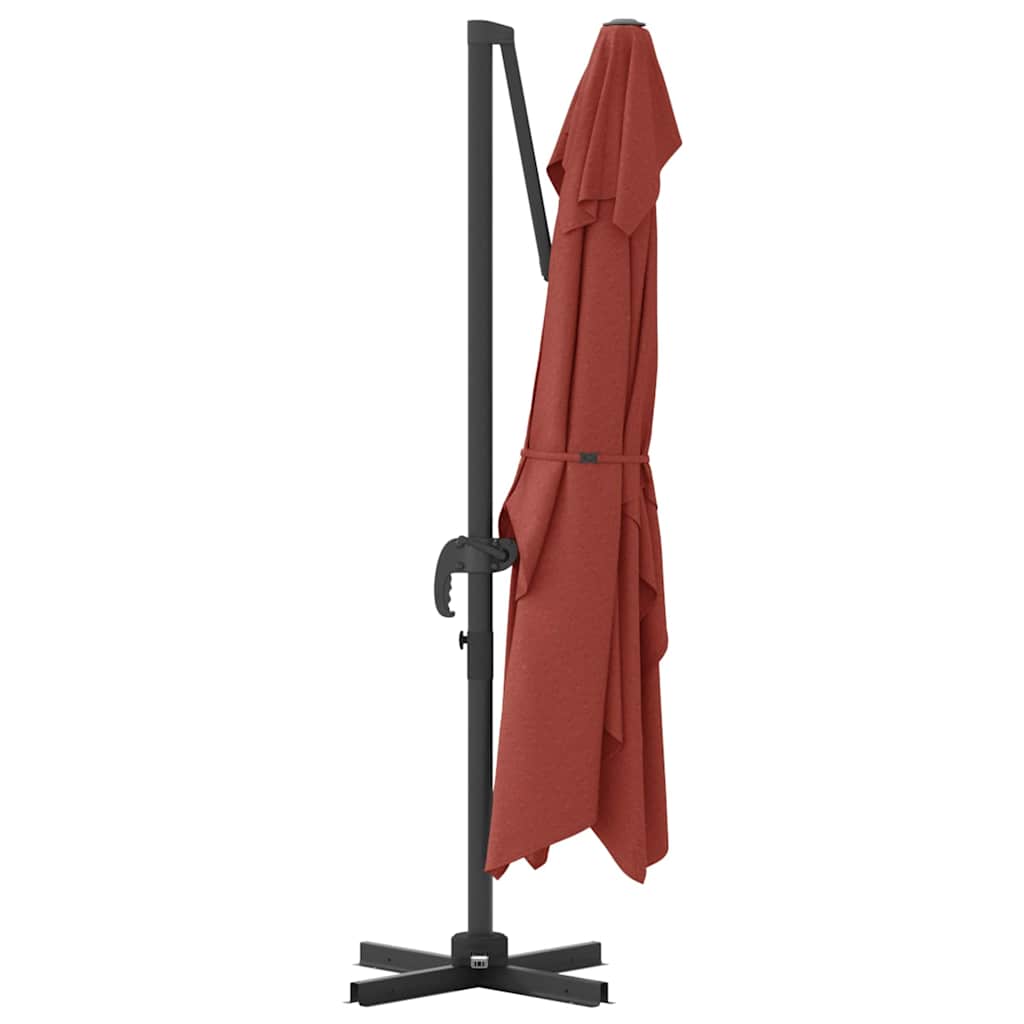 Parasol 351 x 250 x 260 cm Polyester and Aluminium Terracotta