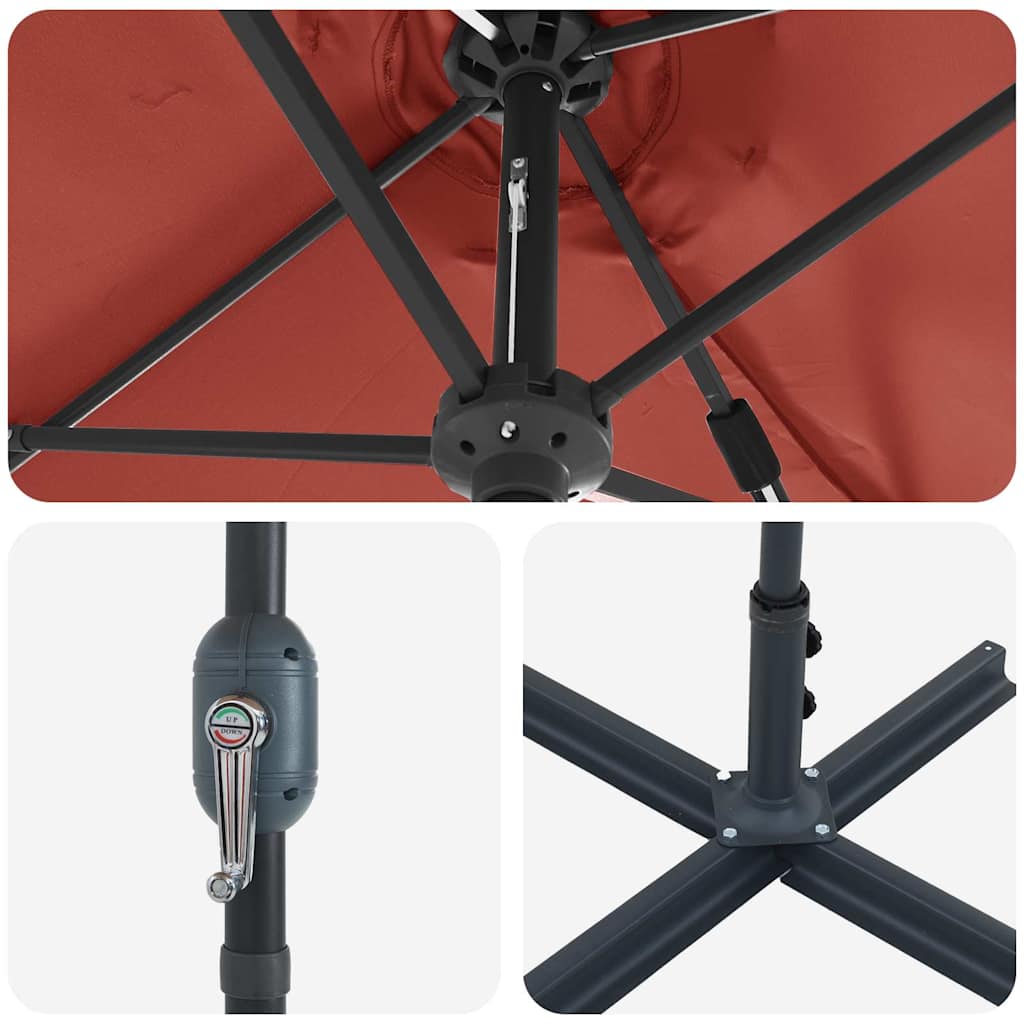 Garden Parasol 370 x 197 x 239 cm Polyester and Aluminium