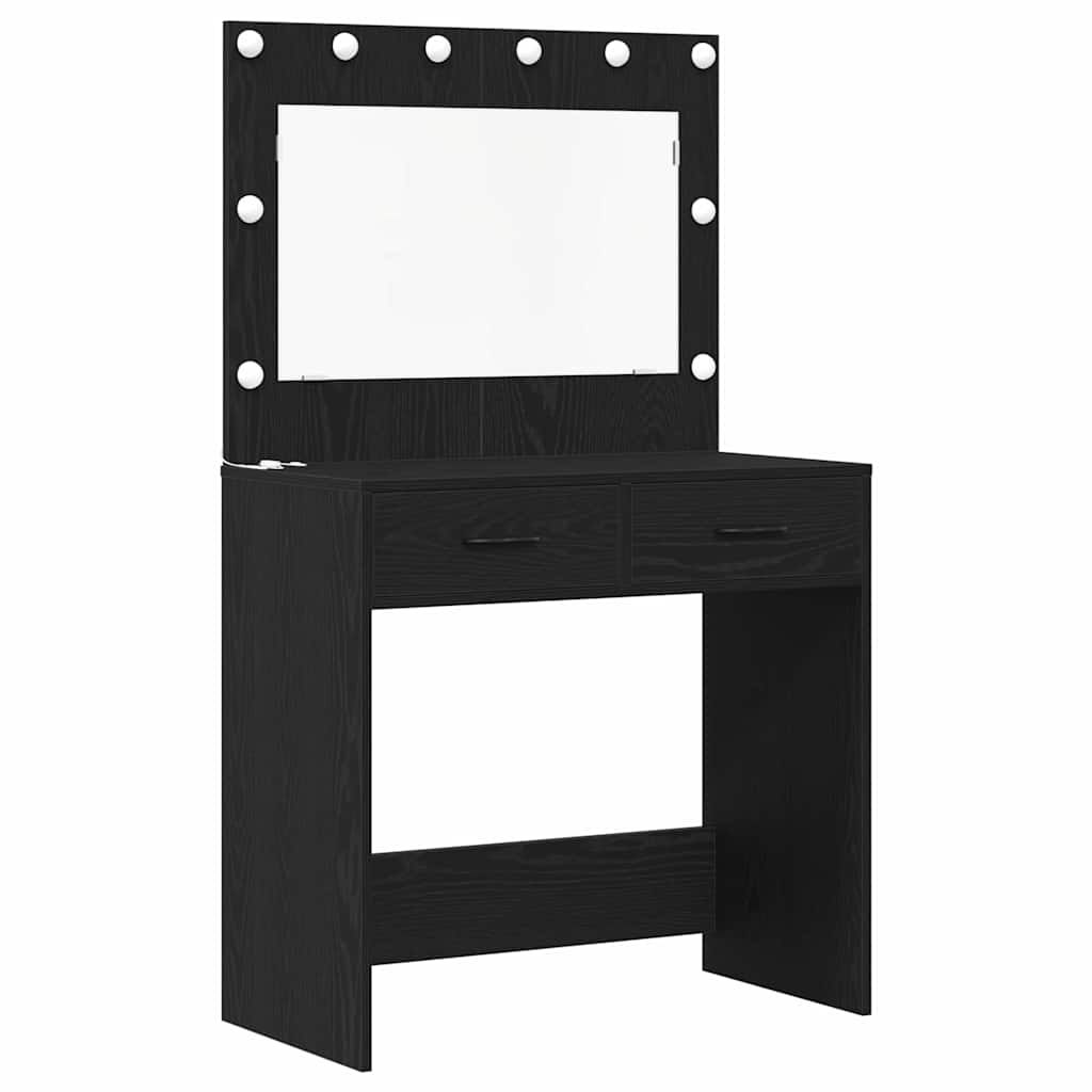 Dressing Table 3 pcs Black Oak 78.5 x 41 x 135 cm