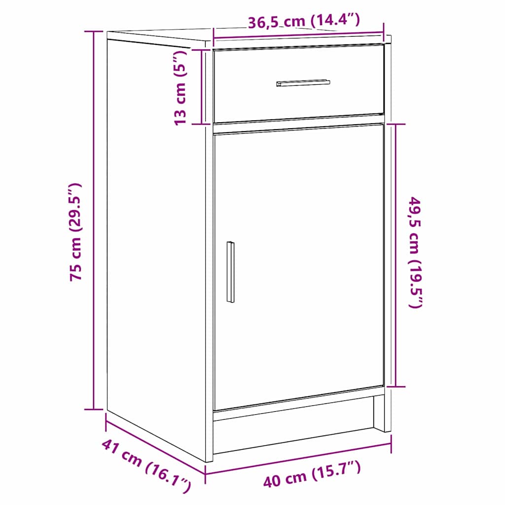 Dressing Table 3 pcs White 78.5 x 41 x 135 cm Engineered Wood