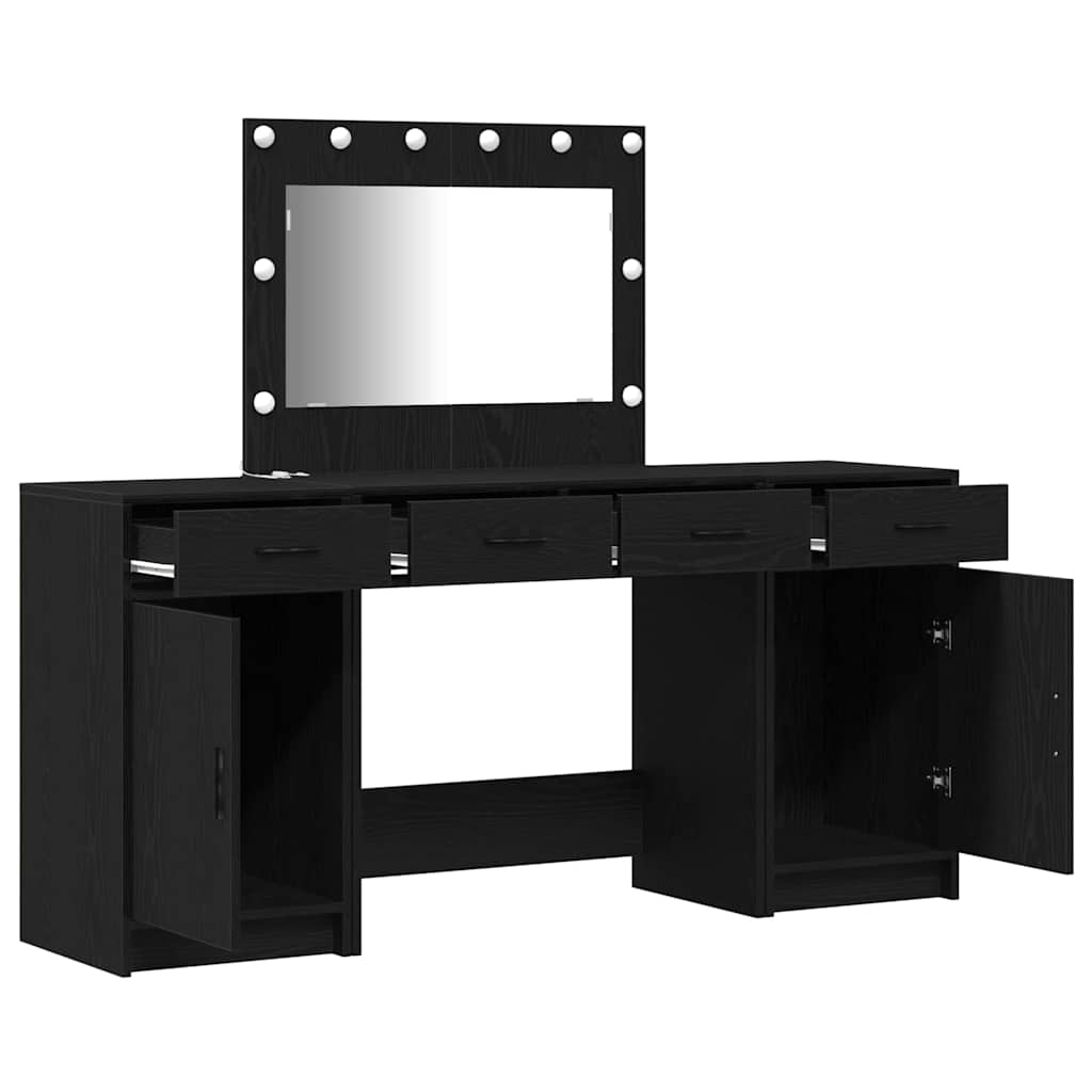 Dressing Table 3 pcs Black 78.5 x 41 x 135 cm Engineered Wood