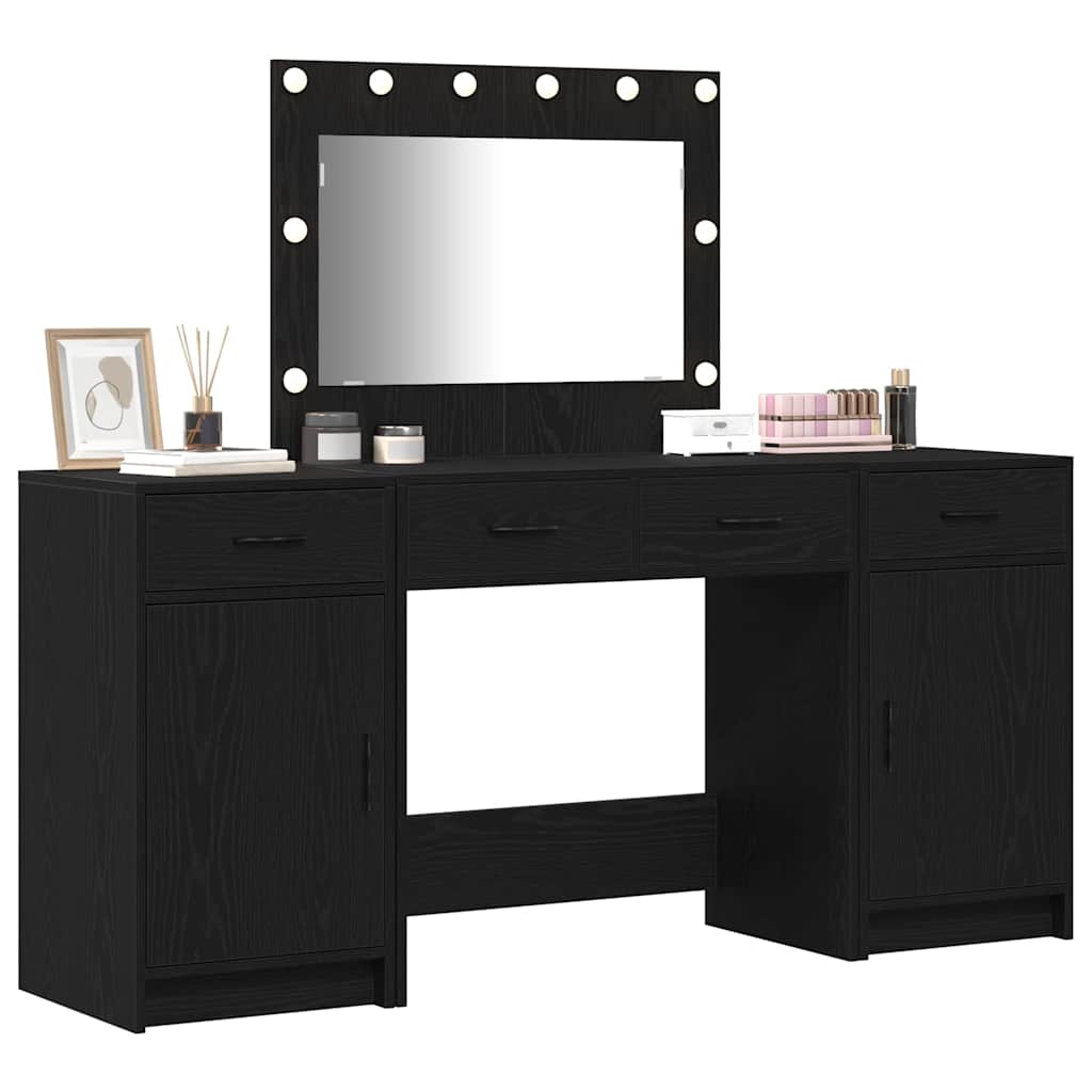Dressing Table 3 pcs Black 78.5 x 41 x 135 cm Engineered Wood