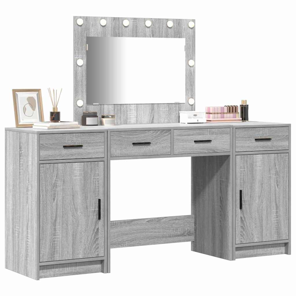 Dressing Table 3 pcs Grey 78.5 x 41 x 135 cm Engineered Wood