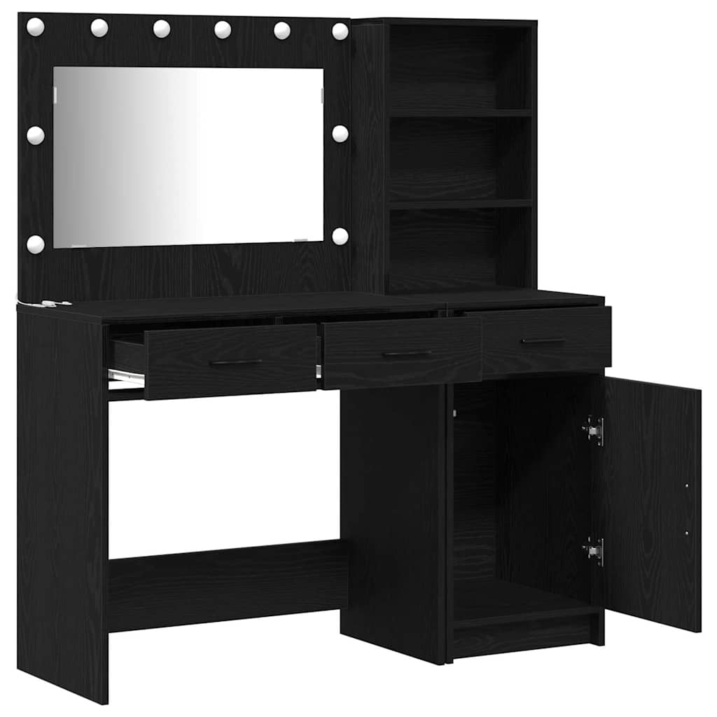 Dressing Table 2 pcs Black 78.5 x 41 x 135 cm Engineered Wood