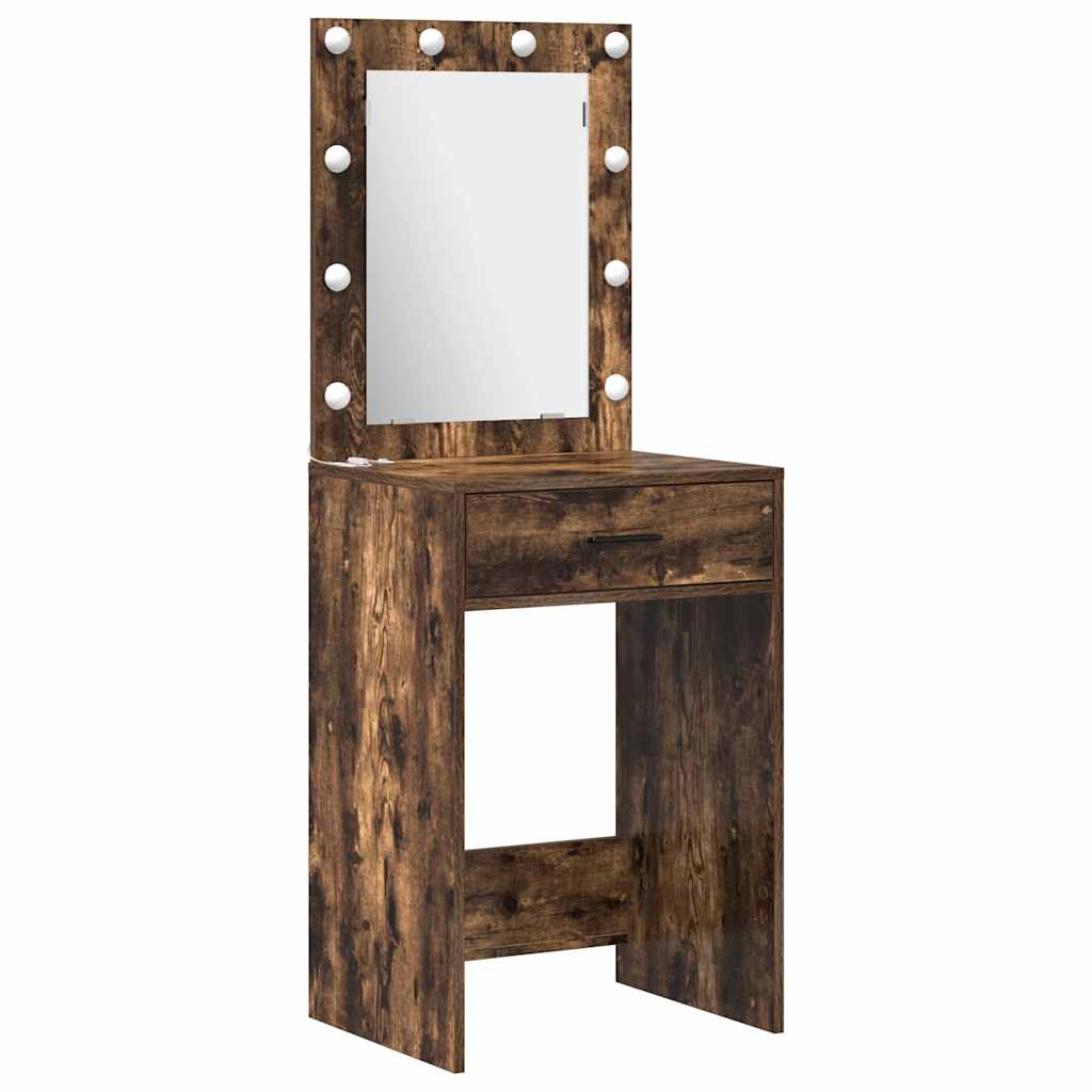 Dressing Table Set 2 pcs Smoked Oak Engineered Wood