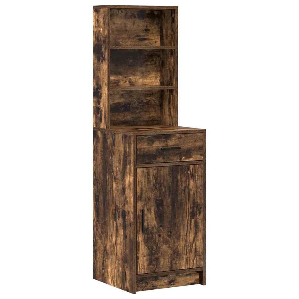 Dressing Table Set 2 pcs Smoked Oak Engineered Wood