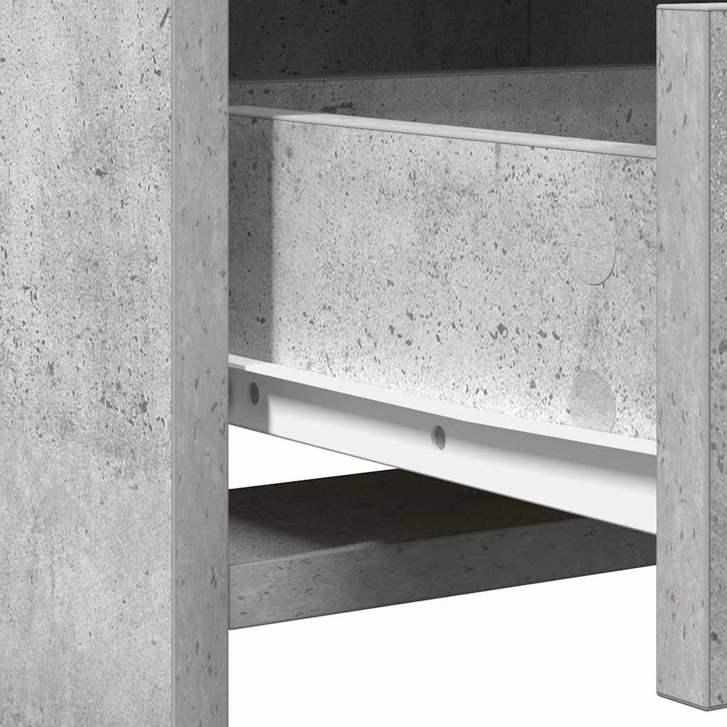 Dressing Table Set with LED 3 pcs Concrete Grey