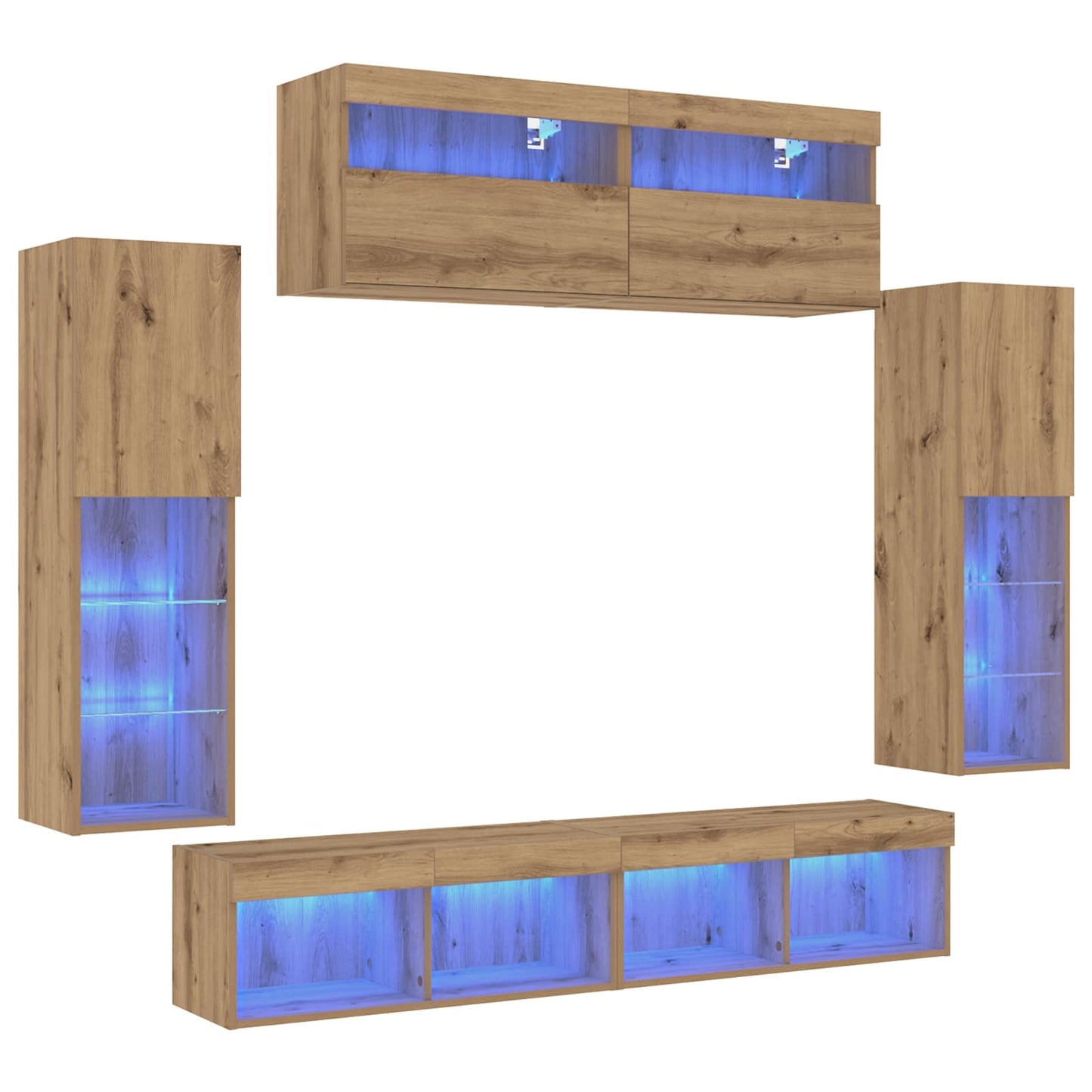 TV Cabinet Set 6 pcs Artisan oak Engineered wood