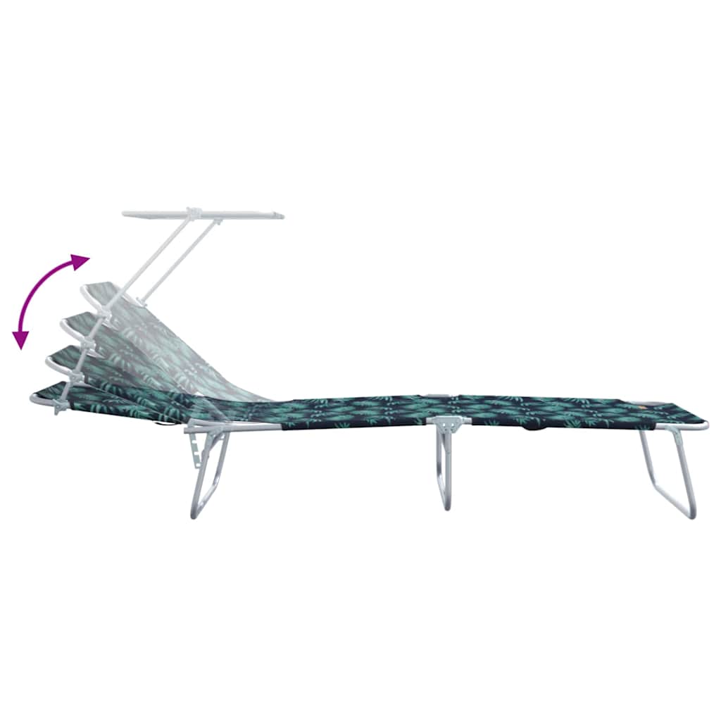 Sun Lounger 2 pcs Polyester Green