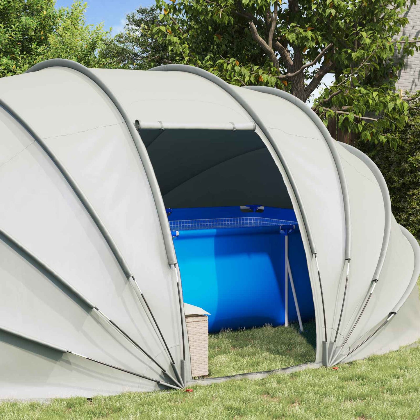 Pool Tent Dome 538 x 440 x 204 cm Grey