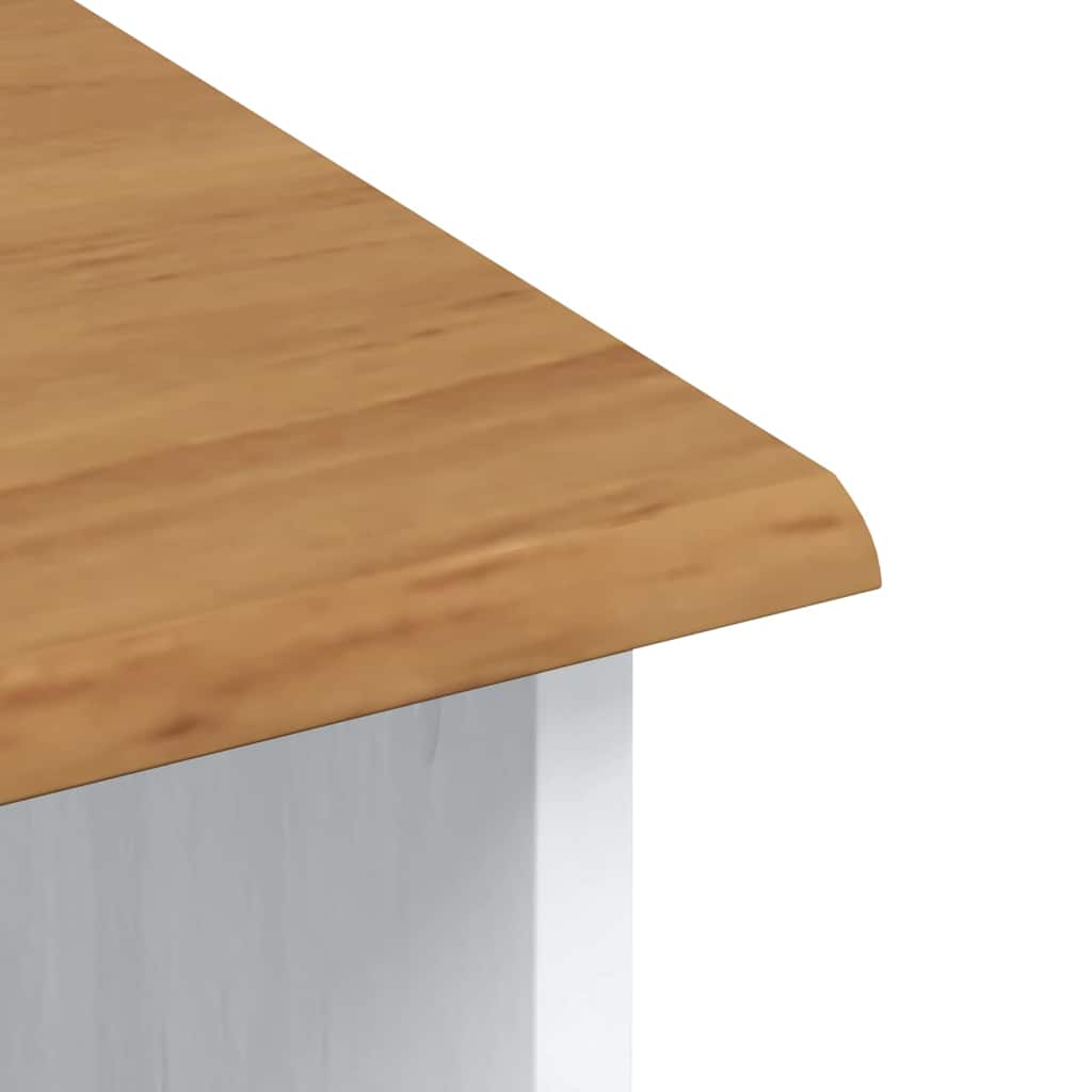 Hutch ASKIM White 91 x 40 x 200.5 cm Solid Pine Wood