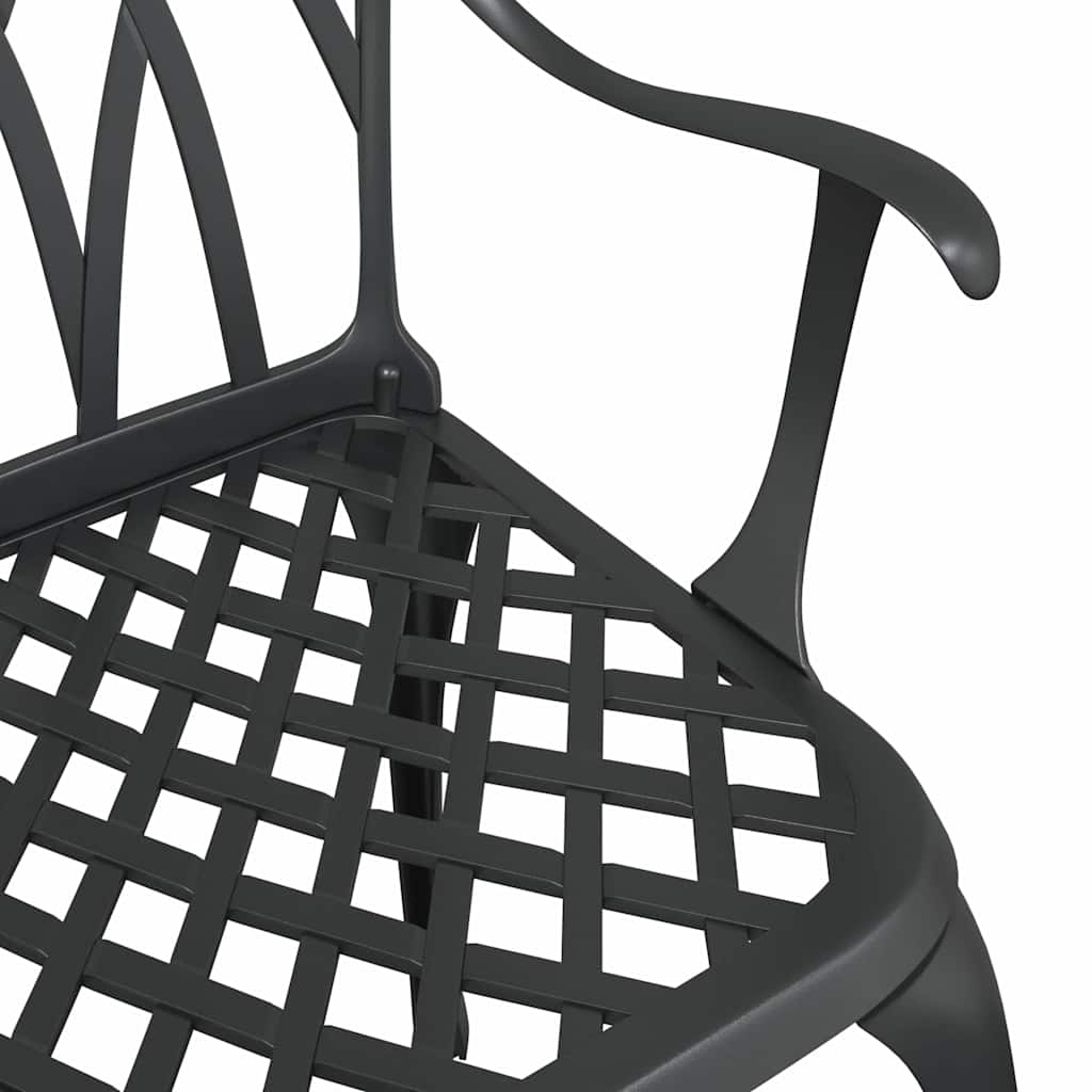 Garden Table Set 3 pcs Black Cast Aluminium