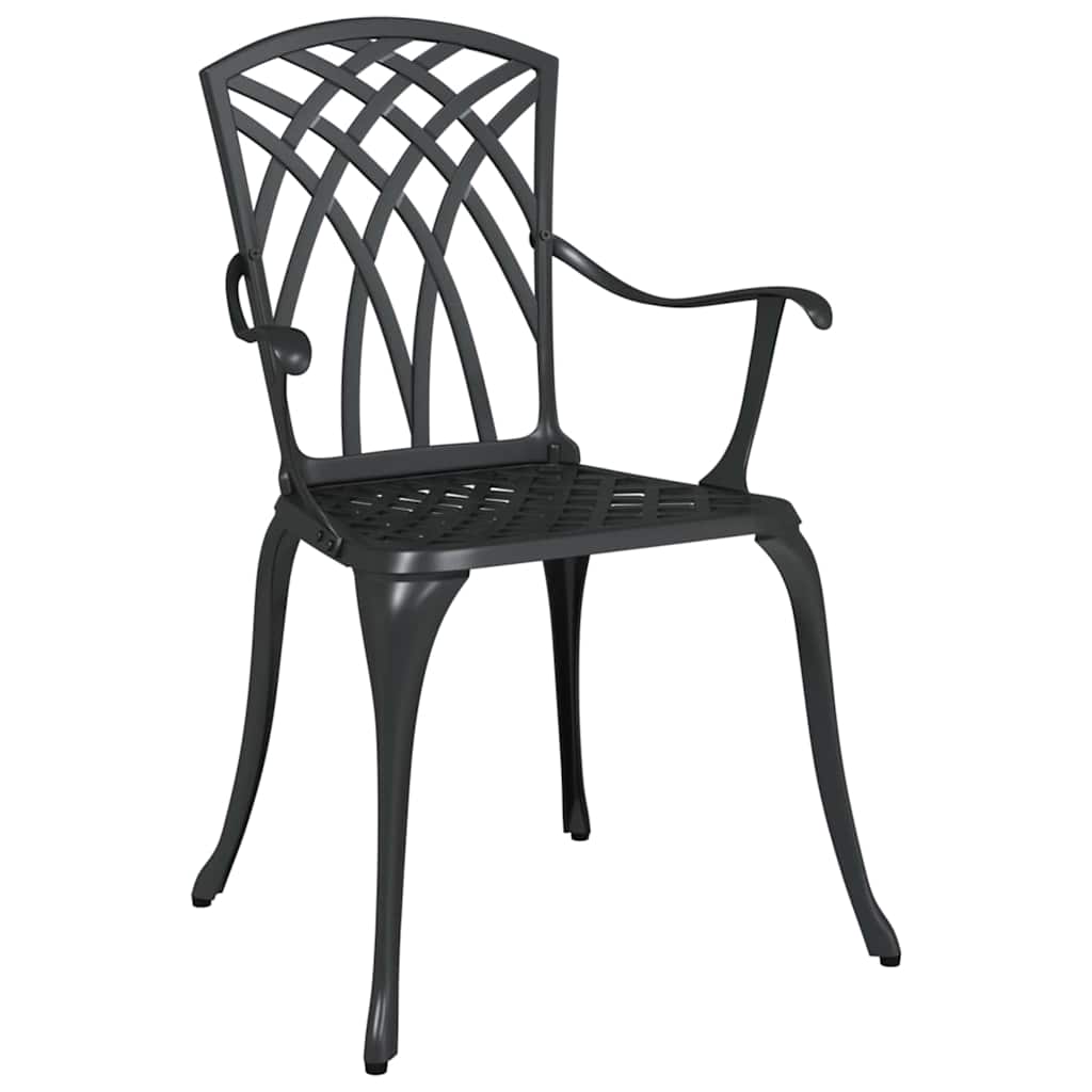 Garden Table Set 3 pcs Black Cast Aluminium