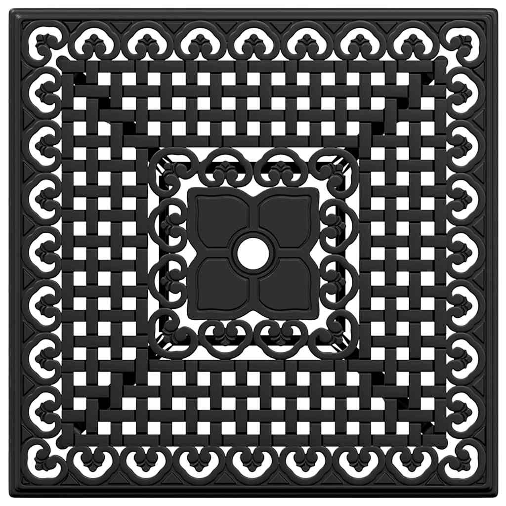 Garden Table Set 3 pcs Black Cast Aluminium