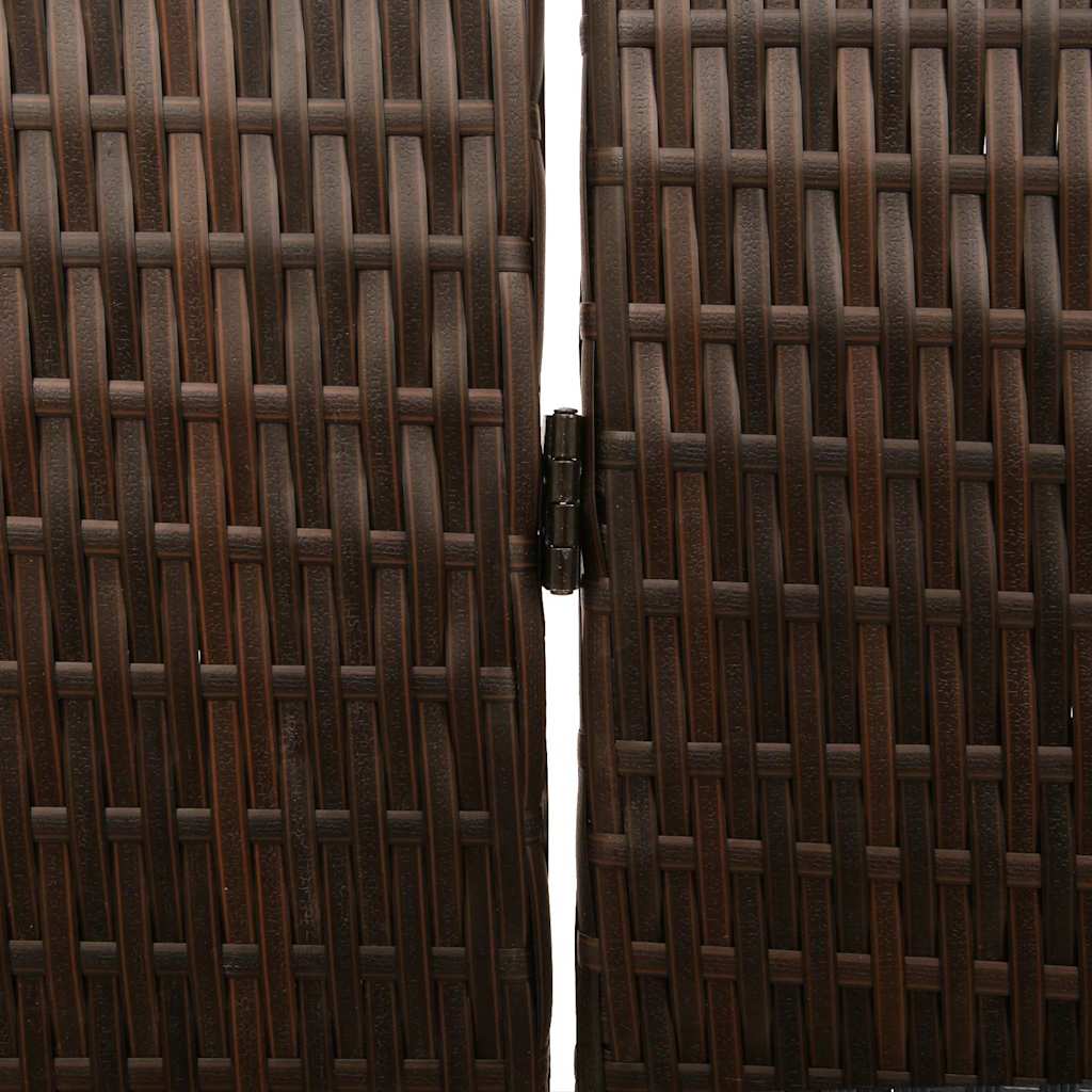 Room Divider Brown 146 x 180 cm Poly Rattan