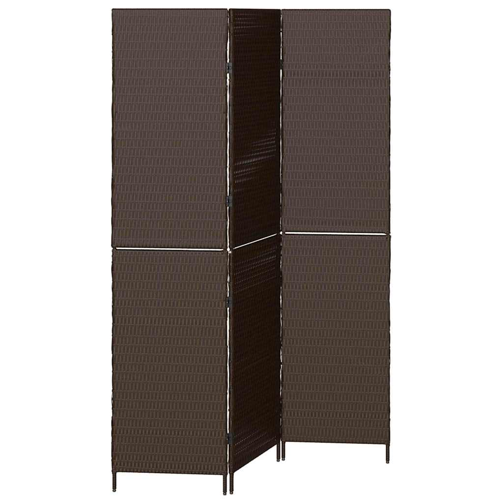 Room Divider Brown 146 x 180 cm Poly Rattan