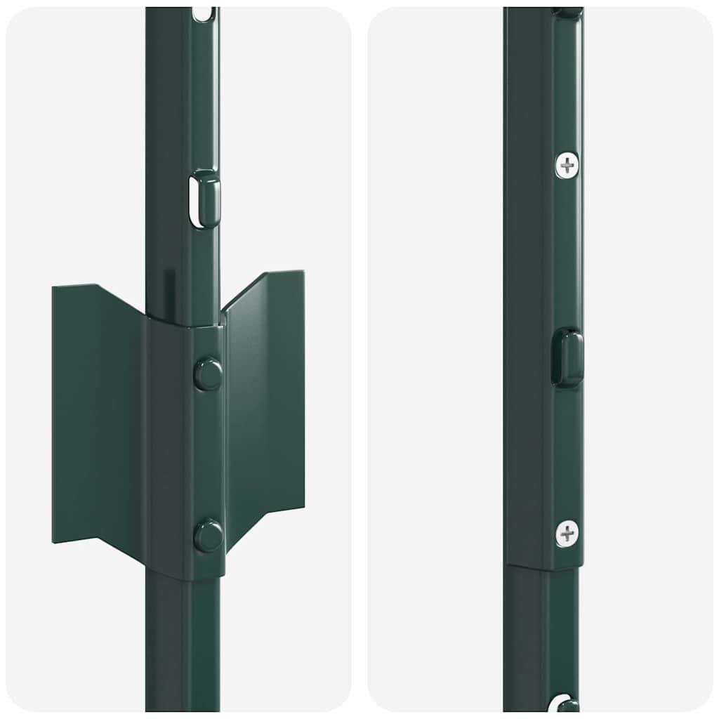 Embedded Fence Post 5 pcs Green 200 cm Powder-Coated Steel