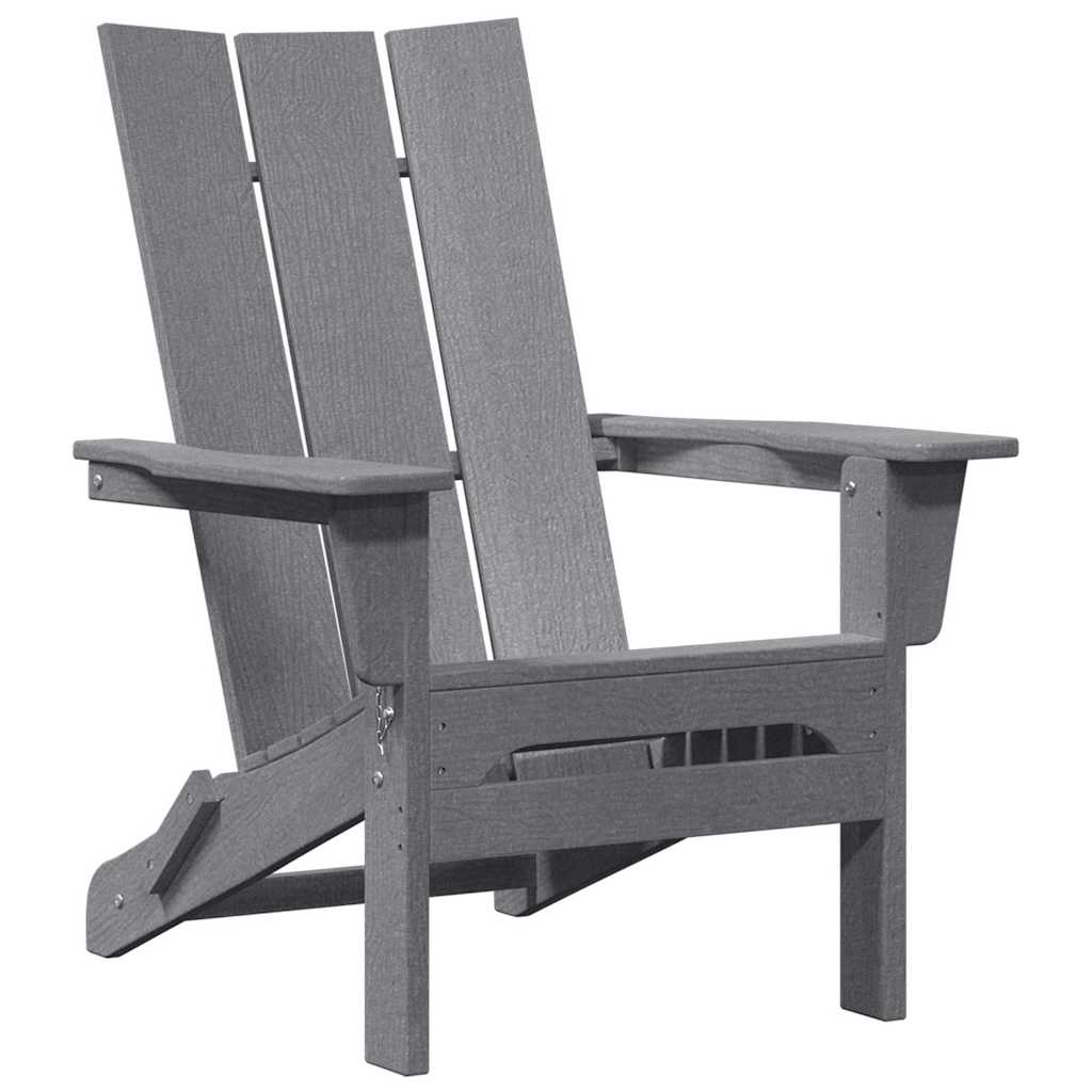 Folding Adirondack Chair Light Grey 80.5 x 74.5 x 92 cm HDPE