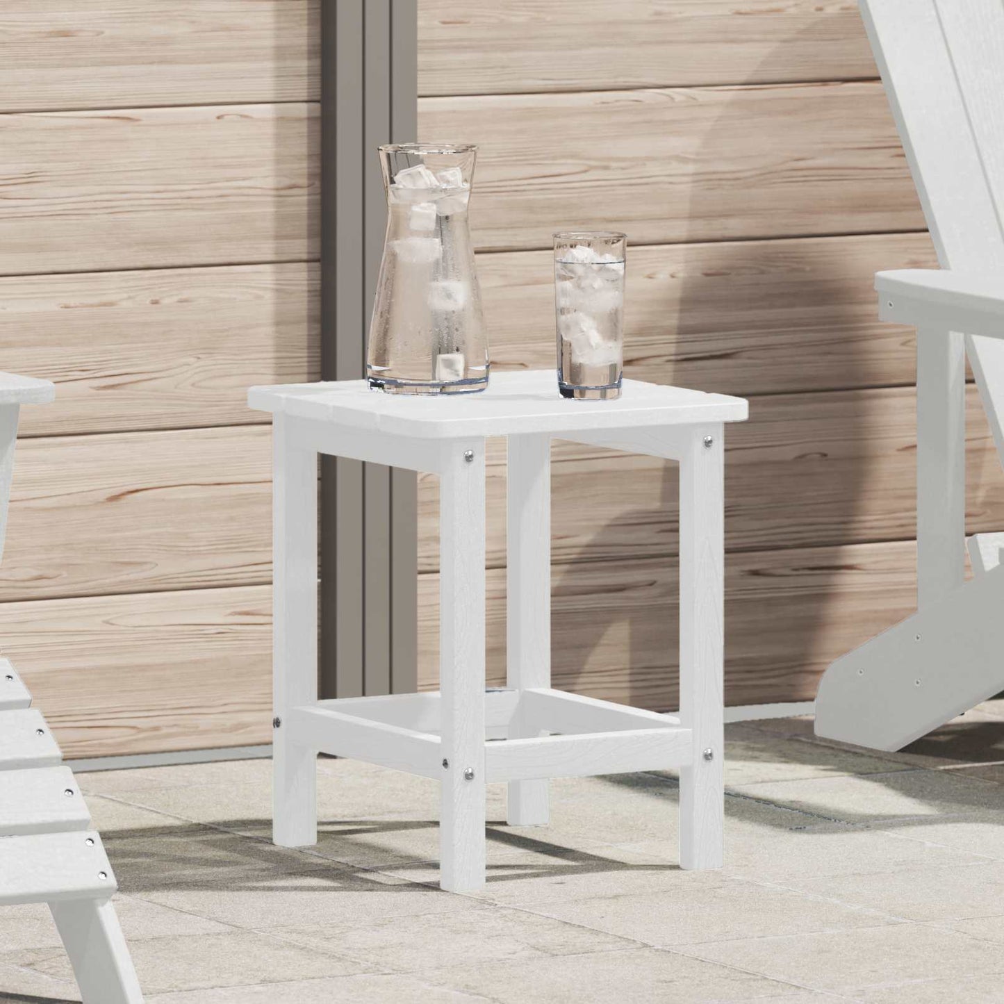 Side Table White 38 x 38 x 46 cm Polyethylene
