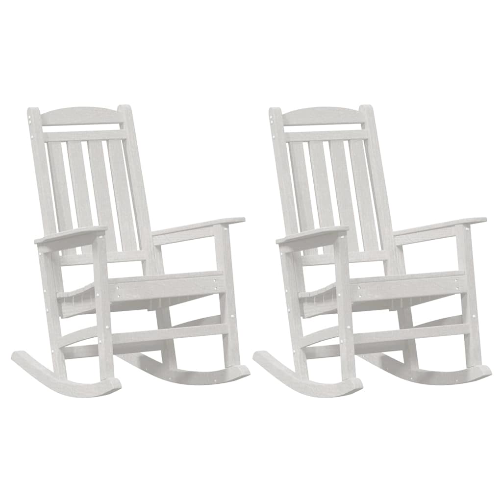 Rocking Chair 2 pcs White Polyethylene