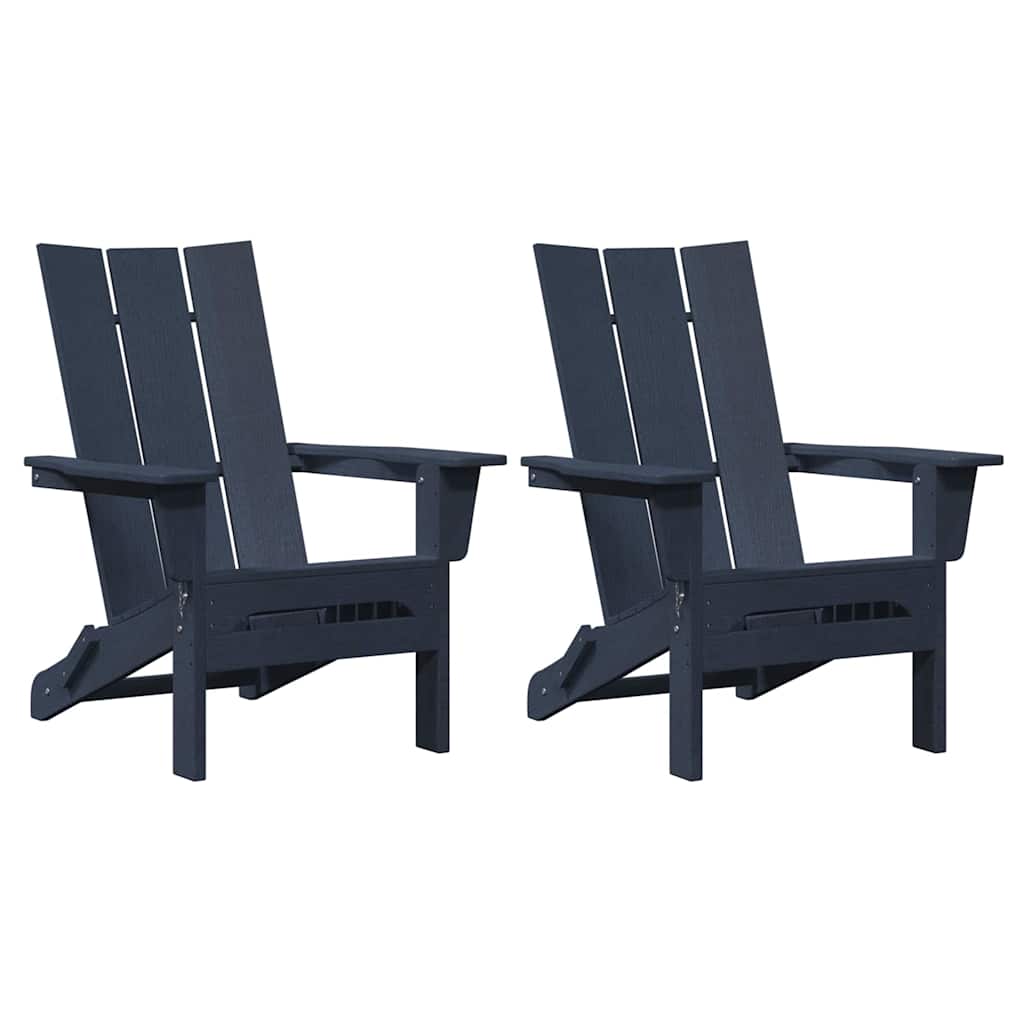 Garden Chair 2 pcs Navy Polyethylene