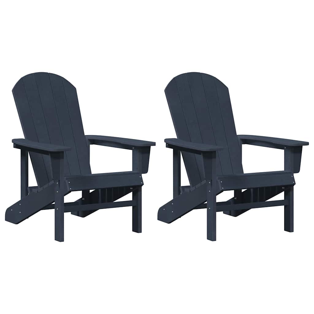 Garden Chair 2 pcs Navy Polyethylene