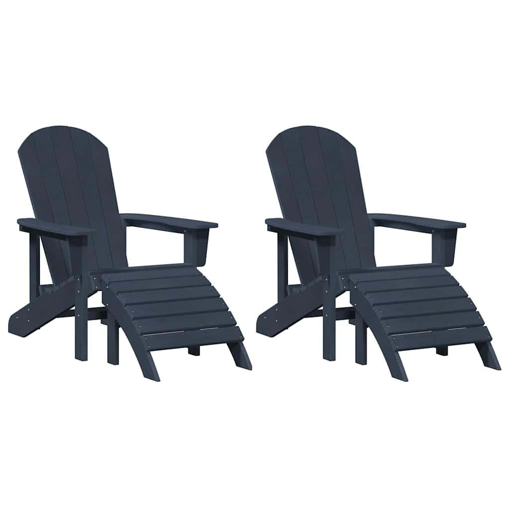 Garden Chair 2 pcs Navy Polyethylene