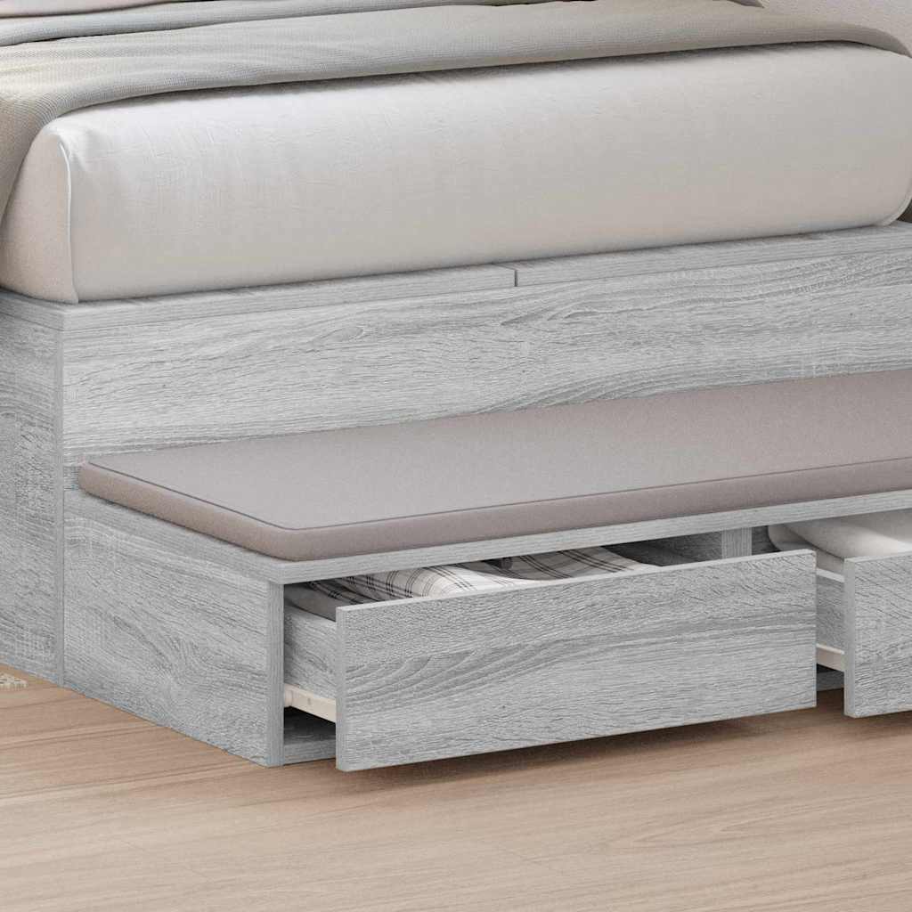 Bed Drawers Grey Sonoma 75 x 36.5 x 16.5 cm Engineered Wood
