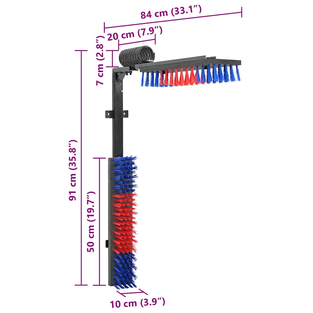 Cattle Brushes Adjustable Red and Blue 84 x 10 x 91 cm PVC