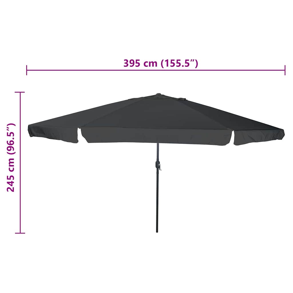 Garden Parasol Anthracite 394 x 394 x 248 cm