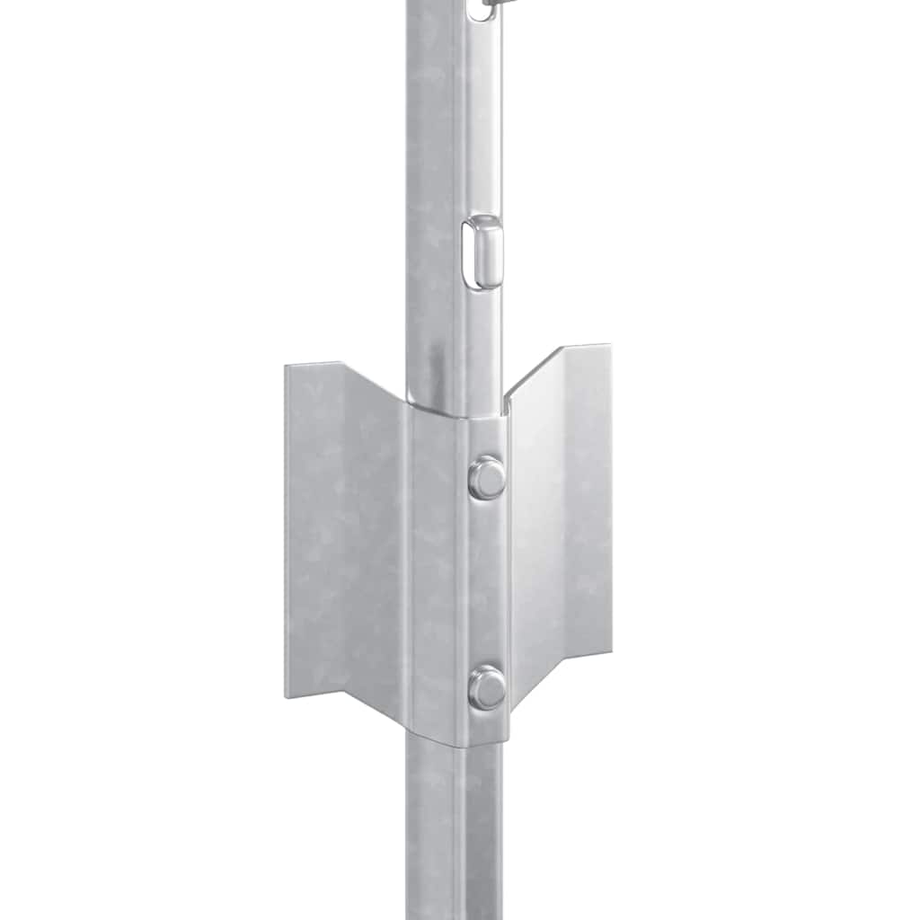 Embedded Fence Post 22 pcs Silver 80 cm Powder-Coated Steel