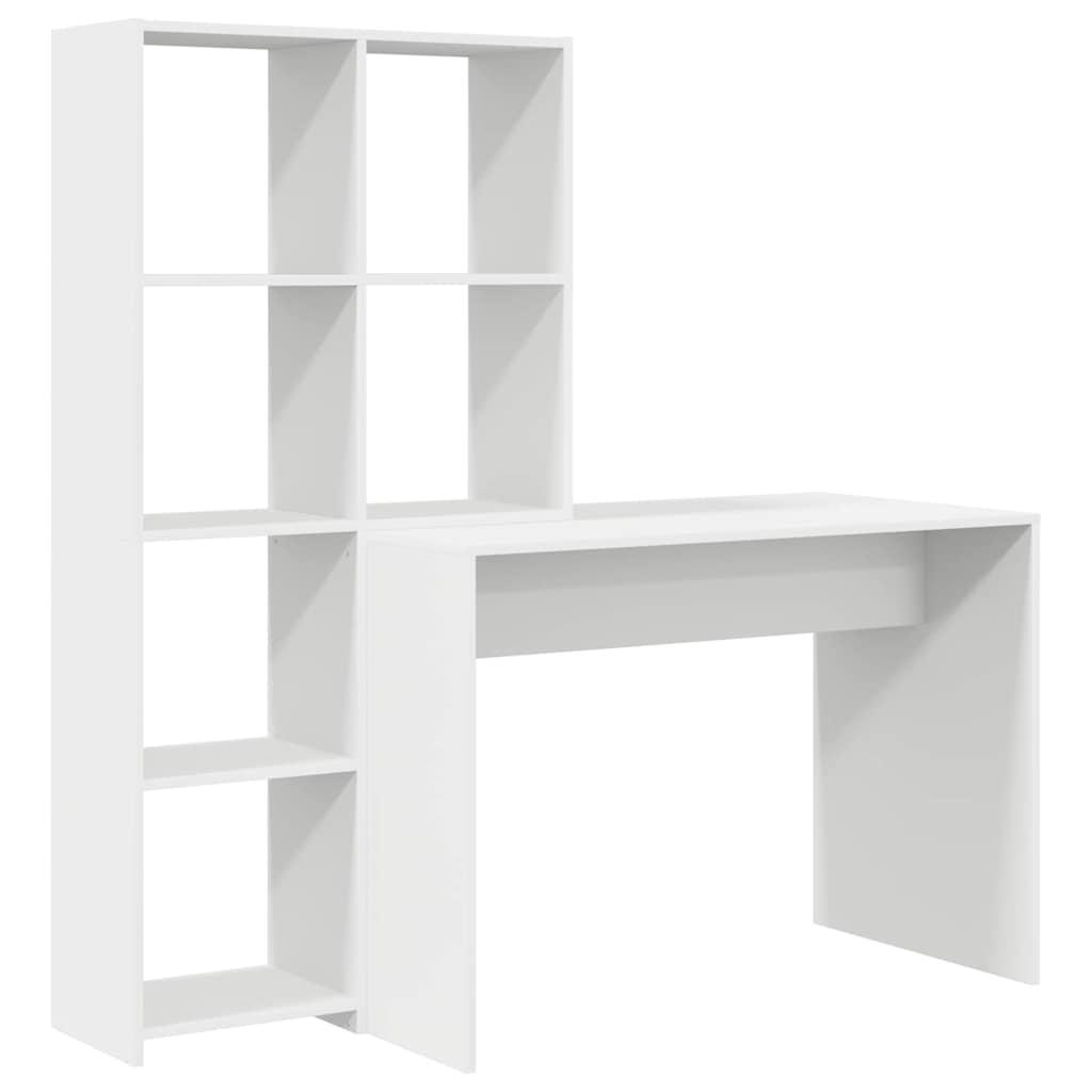 Desk White 138.5 x 55 x 143 cm Engineered Wood