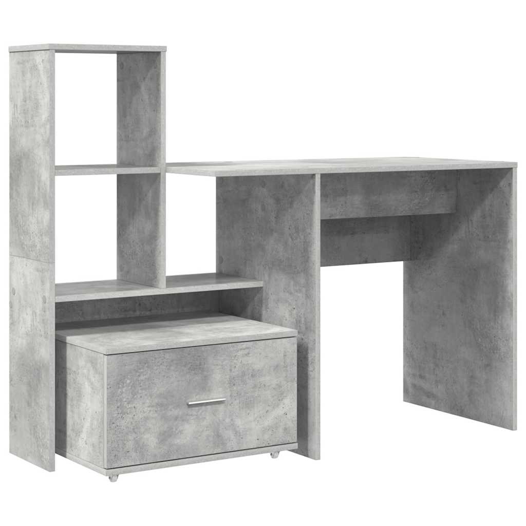 Desk Concrete Grey Engineered Wood 131.5 x 50 x 106.5 cm