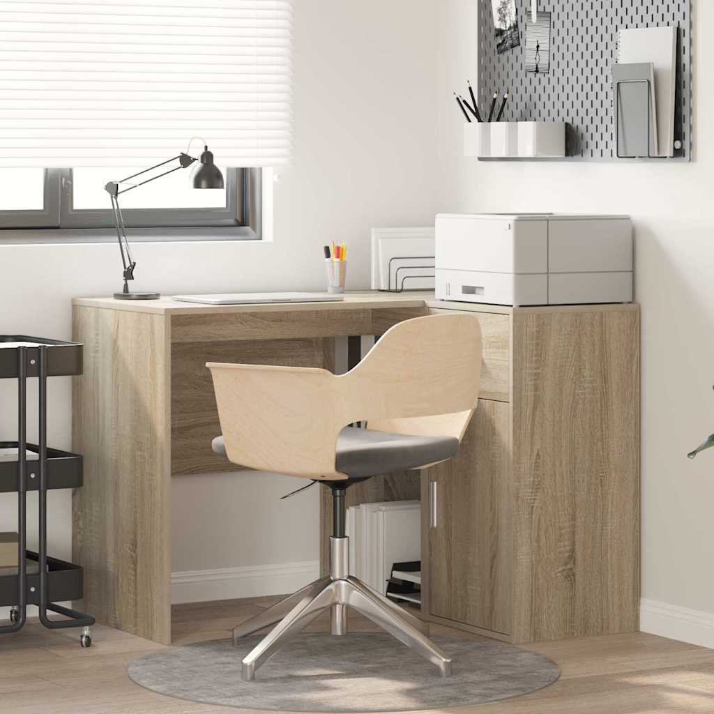 Corner Desk with Drawer with Shelf Sonoma Oak 102 x 88 x 75 cm