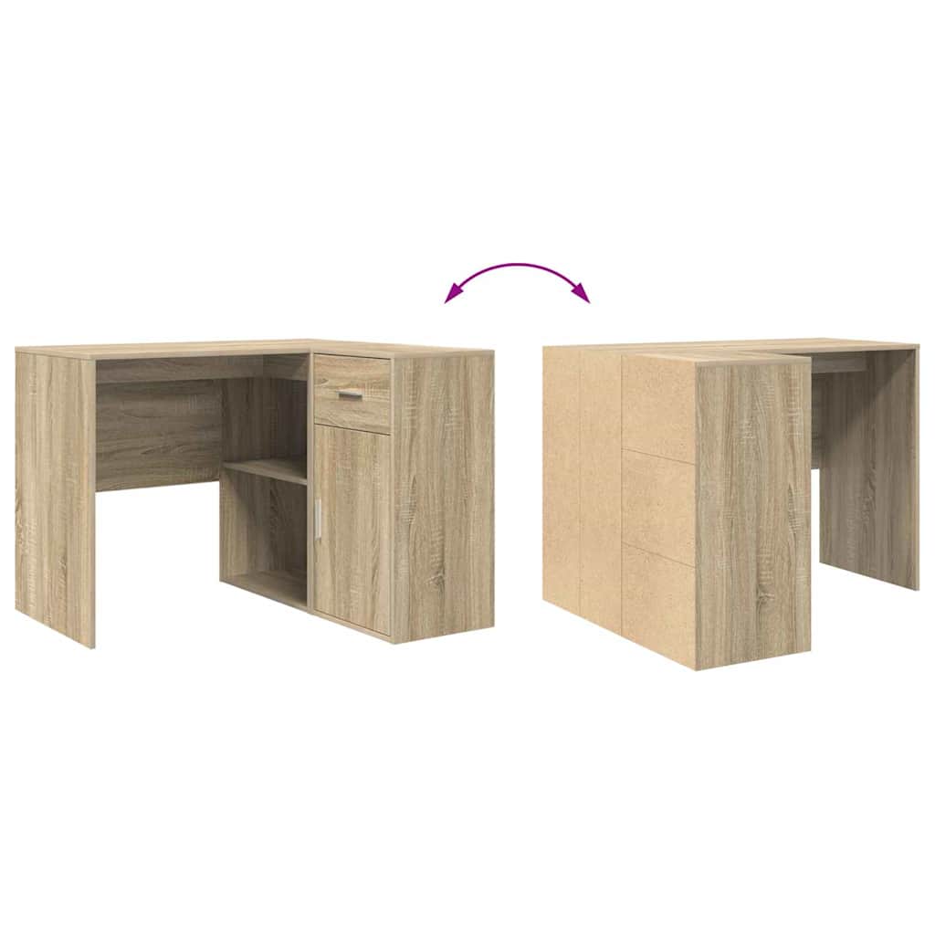 Corner Desk with Drawer with Shelf Sonoma Oak 102 x 88 x 75 cm