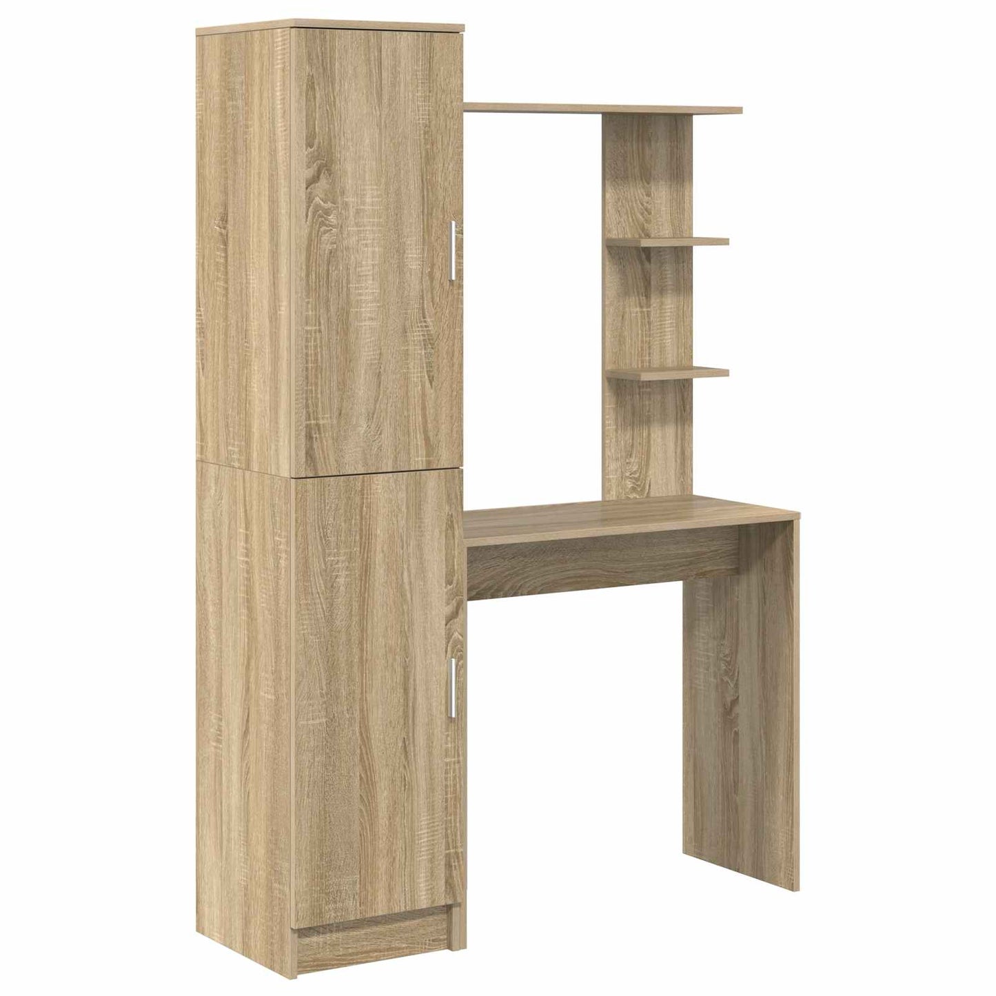 Desk with Shelf with Storage with Door 2 pcs Sonoma Oak