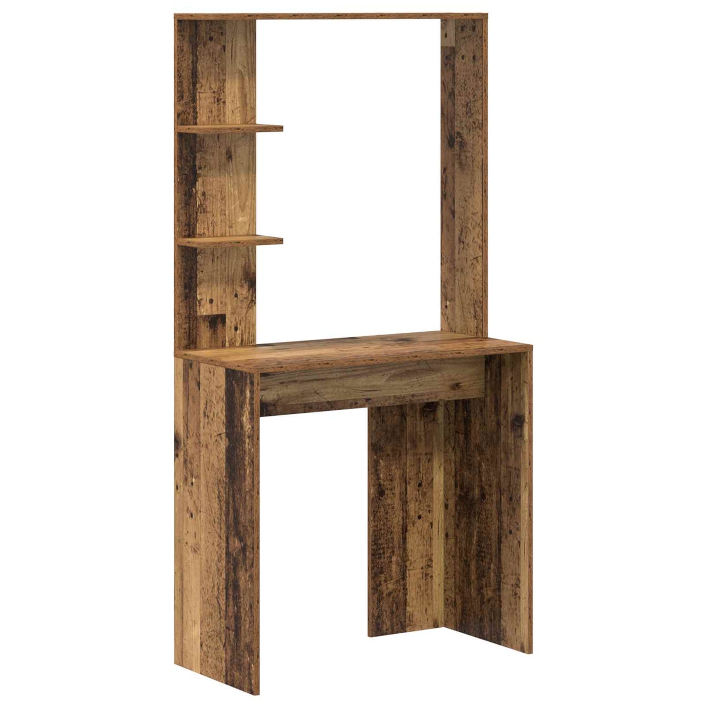 Desk with Shelf with Storage with Door 2 pcs Old Wood