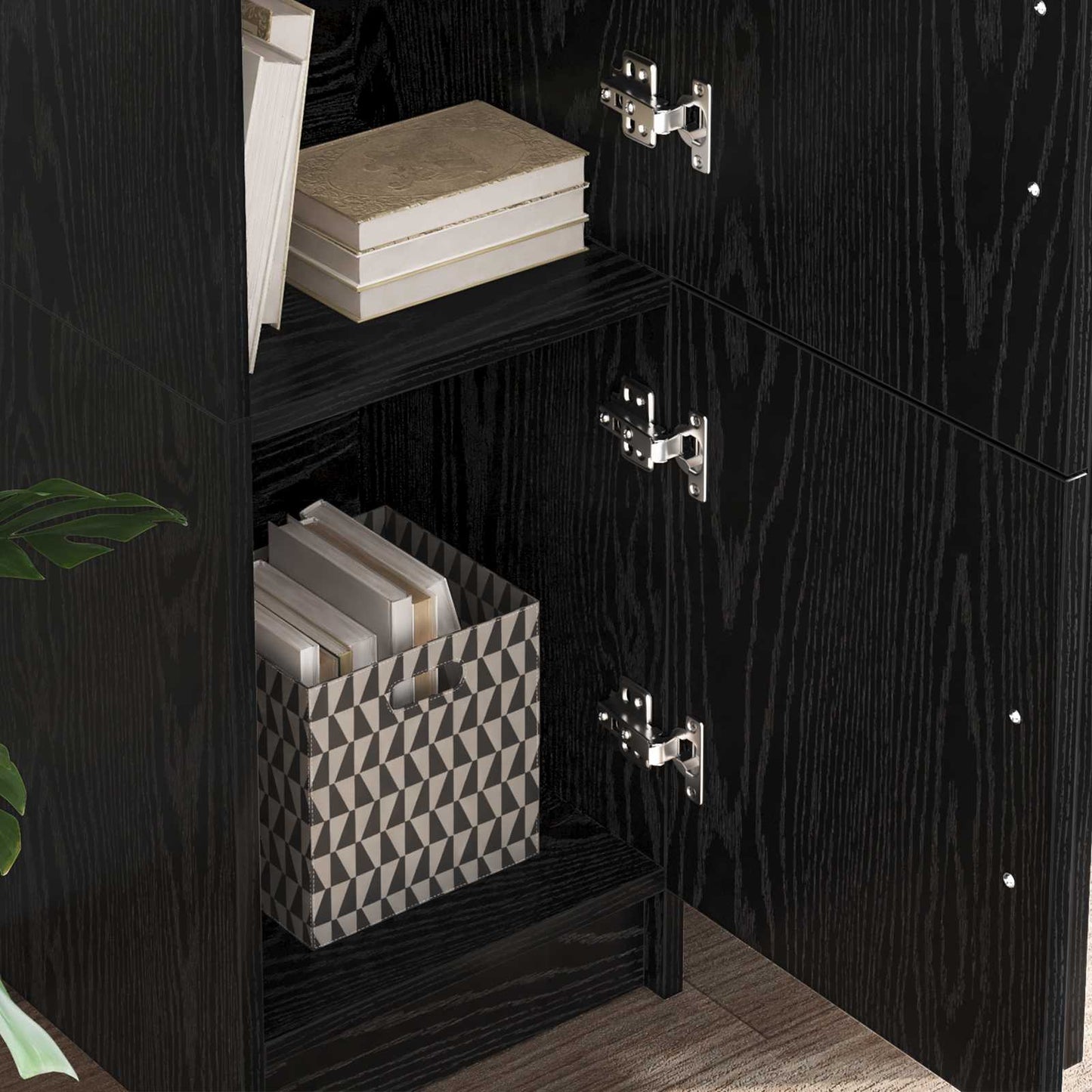 Desk Black Oak 133.5 x 50 x 124 cm 2 pcs