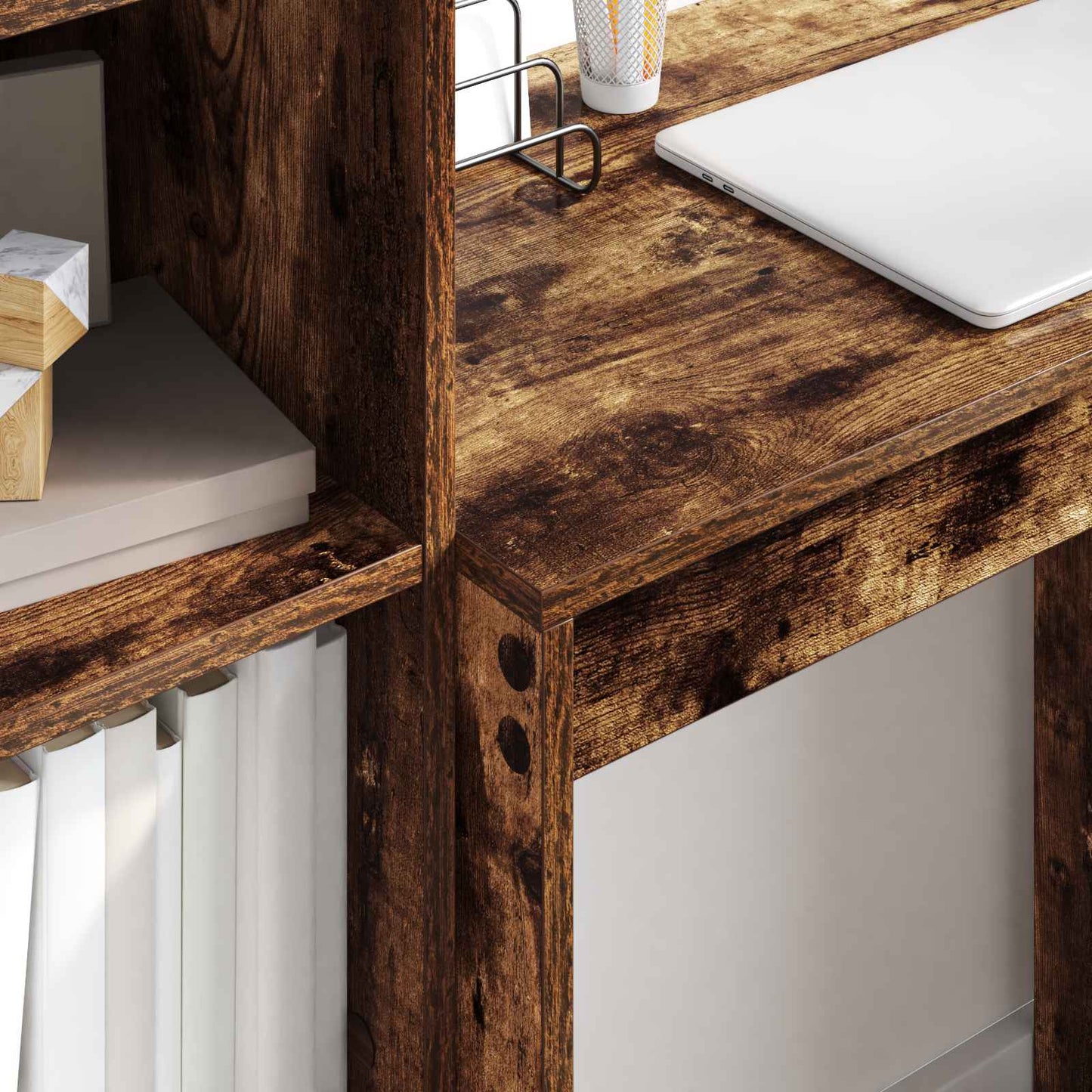 Desk Smoked Oak 105.5 x 34 x 127 cm 2 pcs
