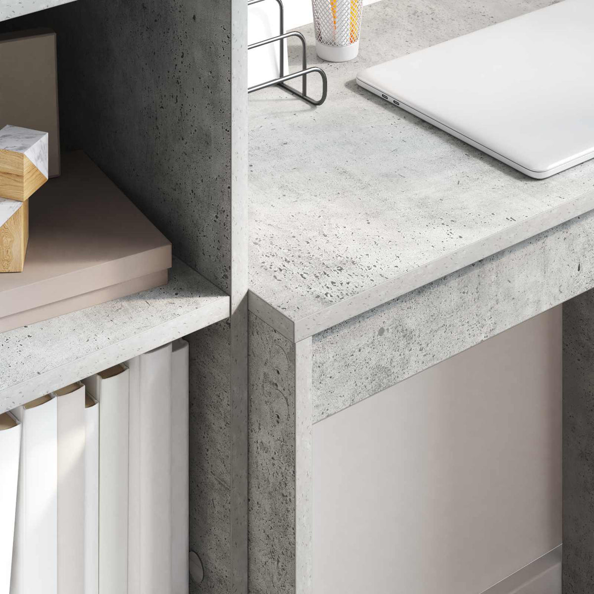 Desk Concrete Grey 115.5 x 40 x 127 cm 2 pcs