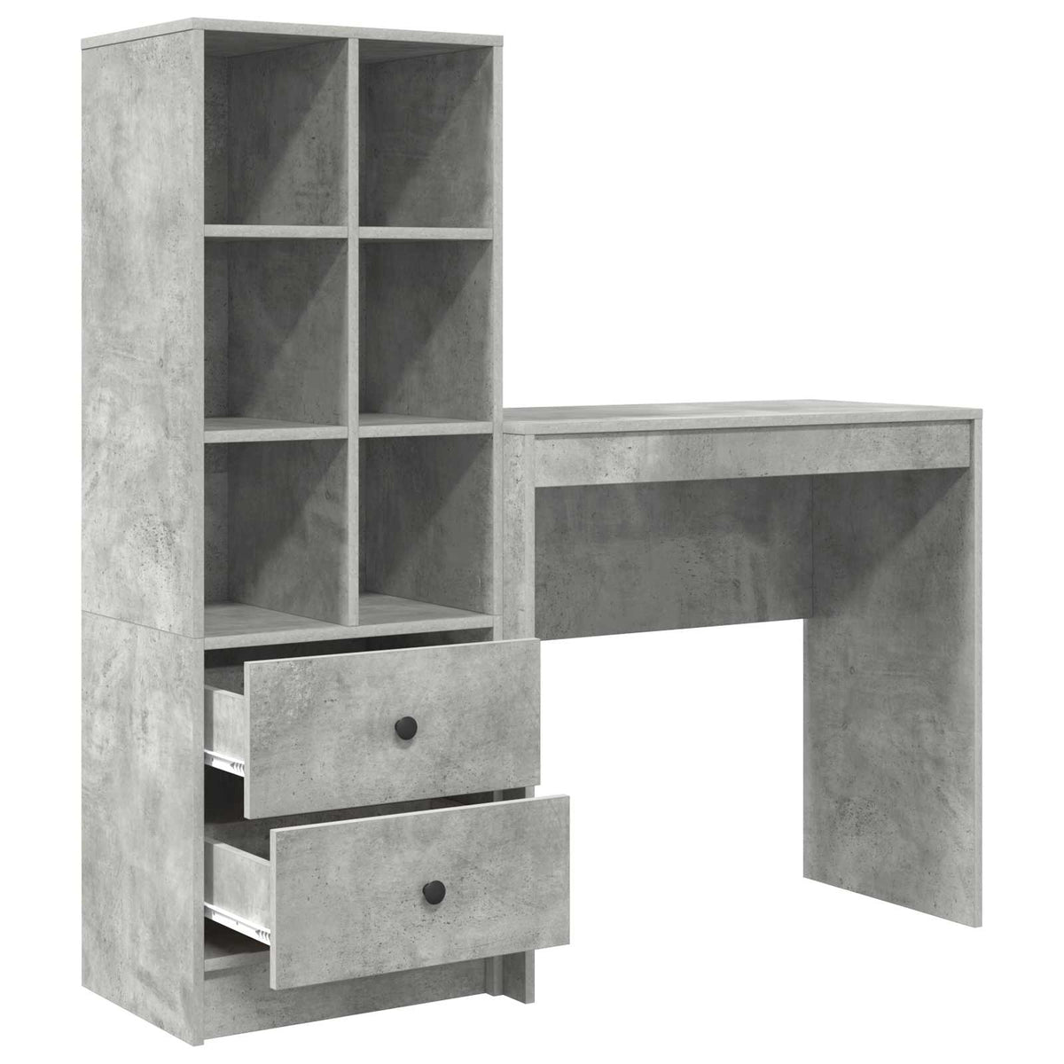 Desk Concrete Grey 125.5 x 40 x 127 cm 2 pcs