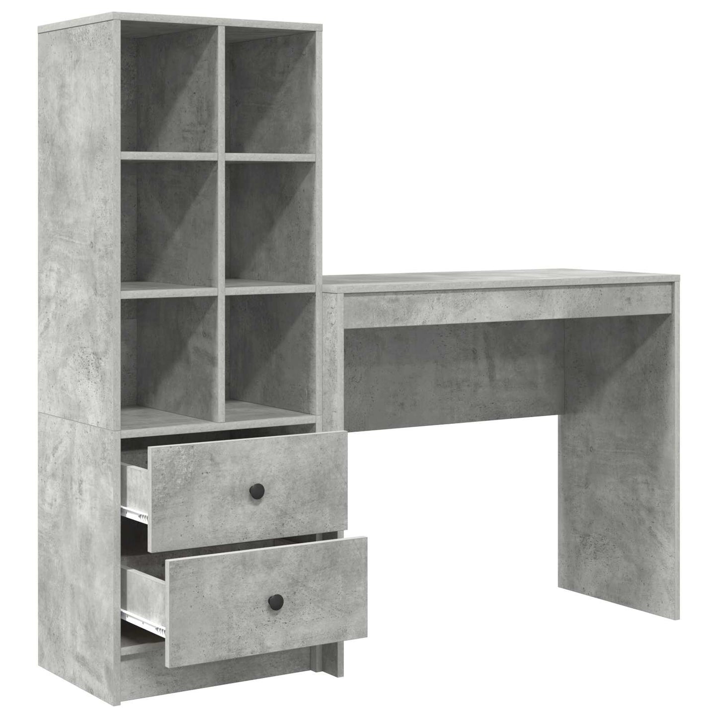 Desk Concrete Grey 135.5 x 40 x 127 cm 2 pcs