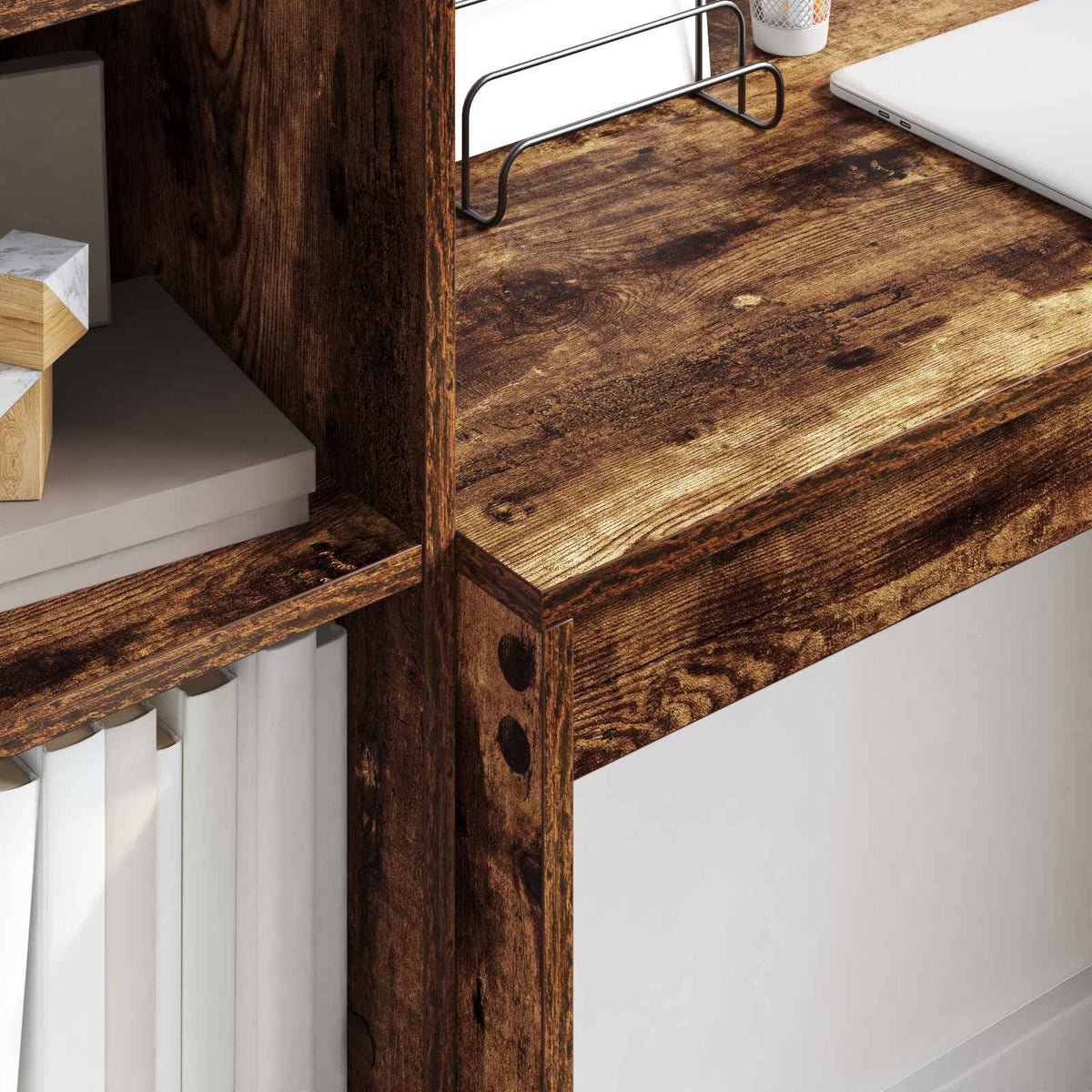 Desk Smoked Oak 135.5 x 40 x 127 cm 2 pcs