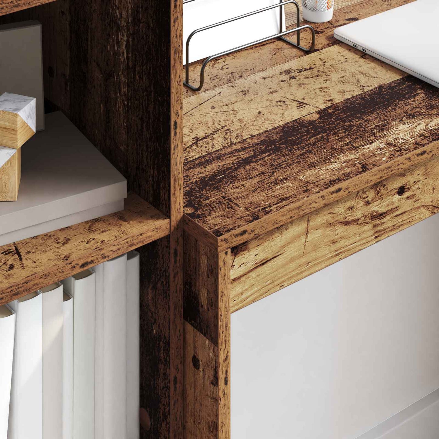 Desk Old Wood 135.5 x 40 x 127 cm 2 pcs